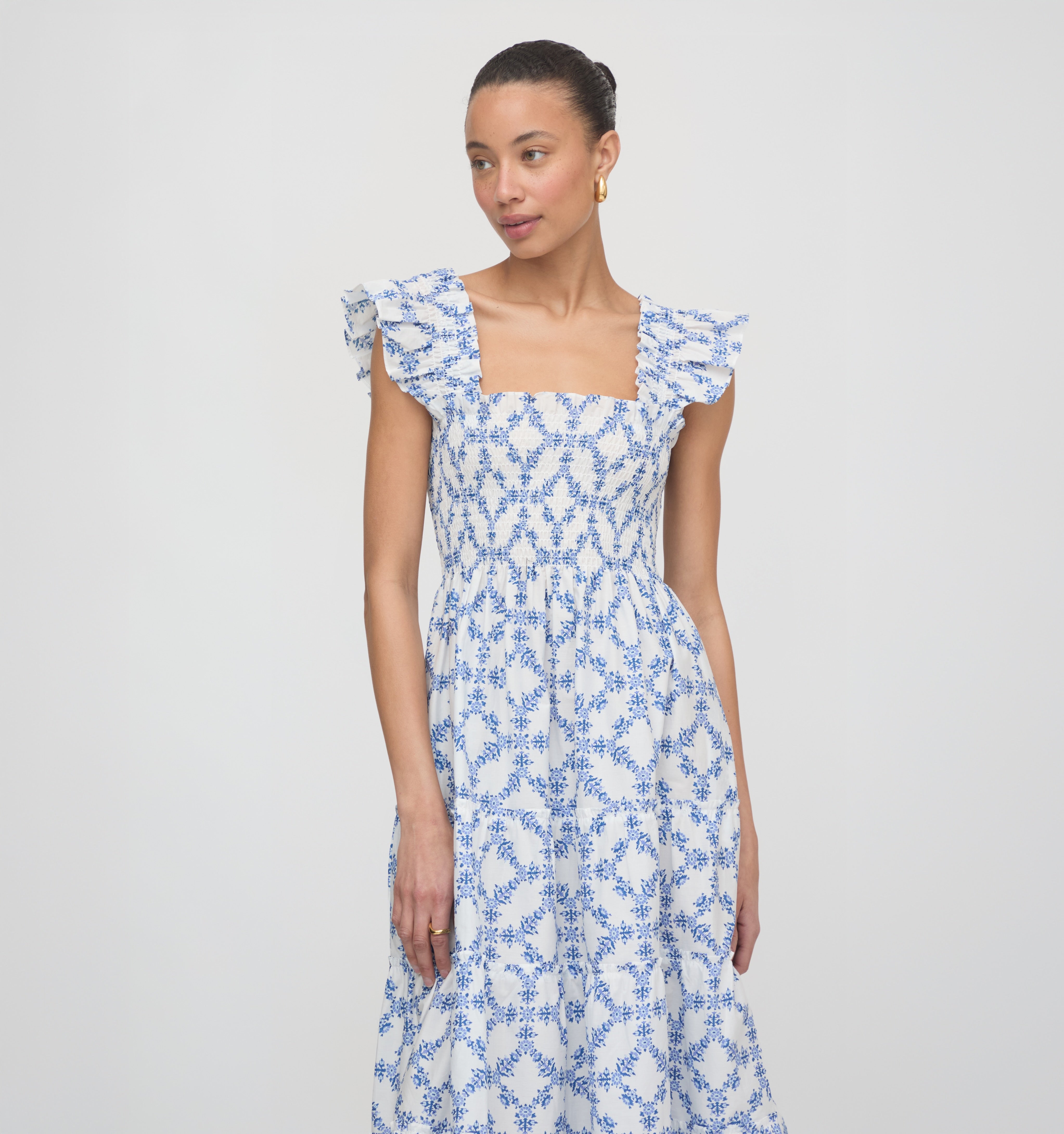 The Ellie Nap Dress - Blue Marigold Block – Hill House Home