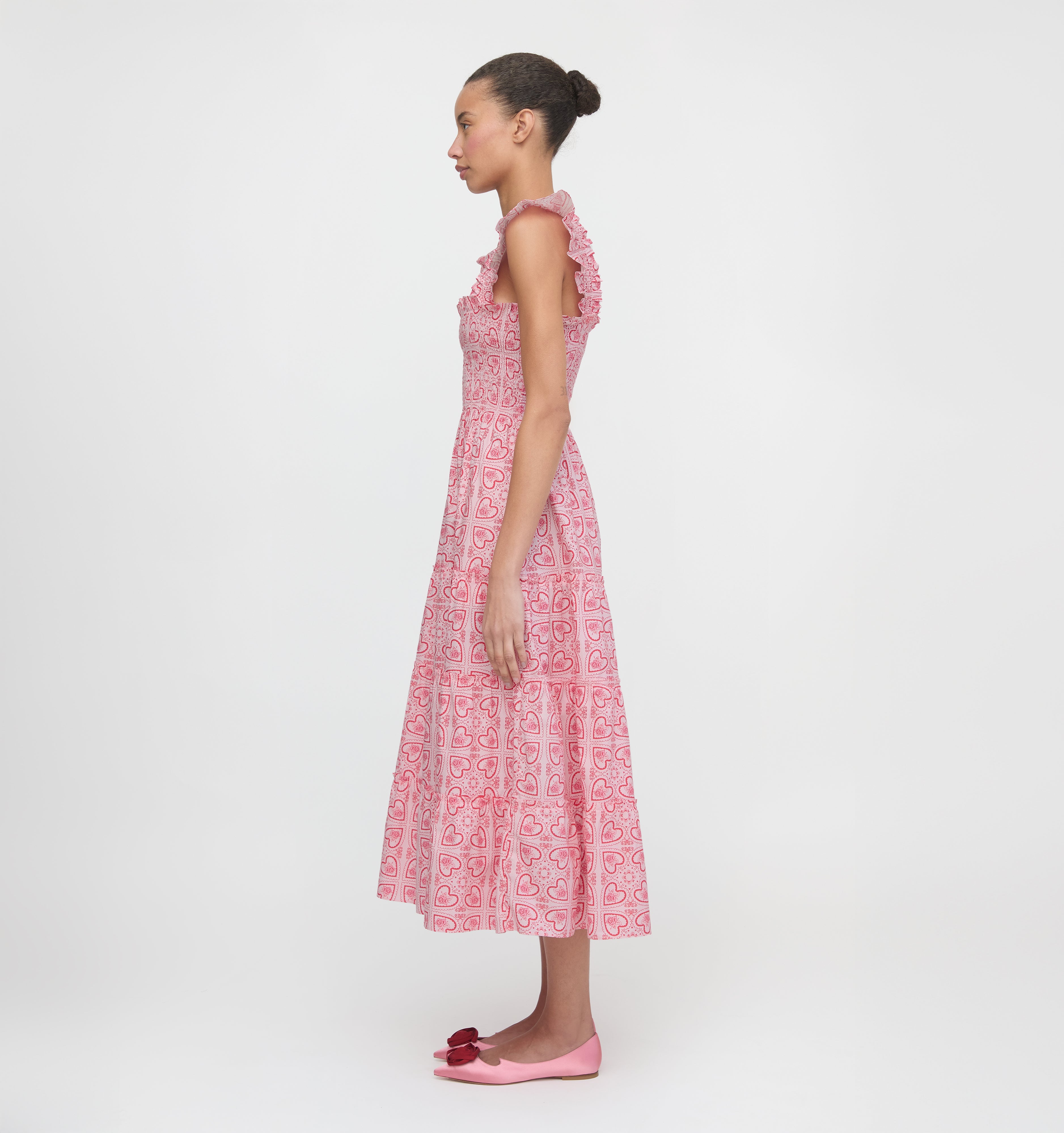 The Ellie Nap Dress - Red Patchwork Doily Heart