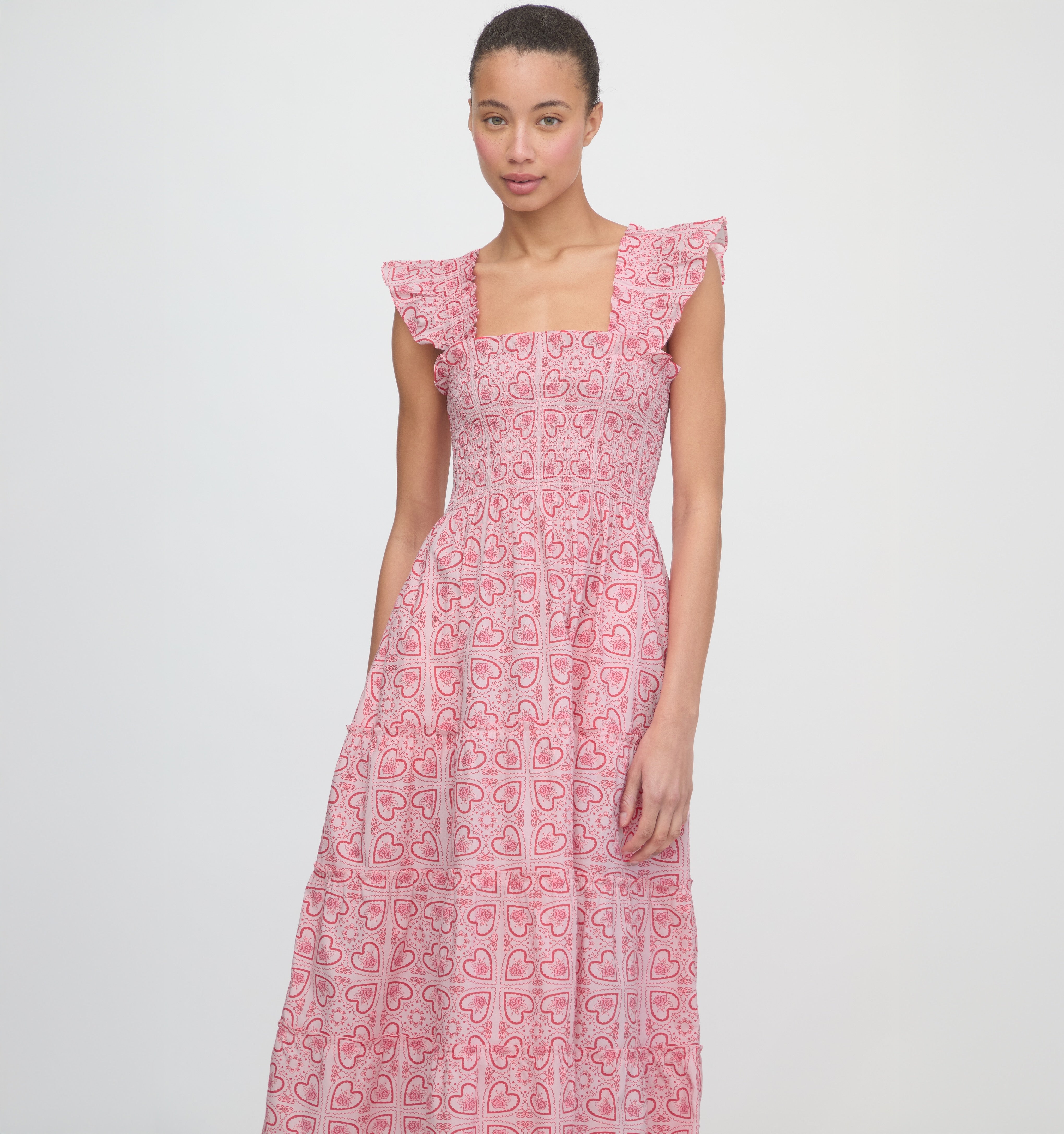 The Ellie Nap Dress - Red Patchwork Doily Heart