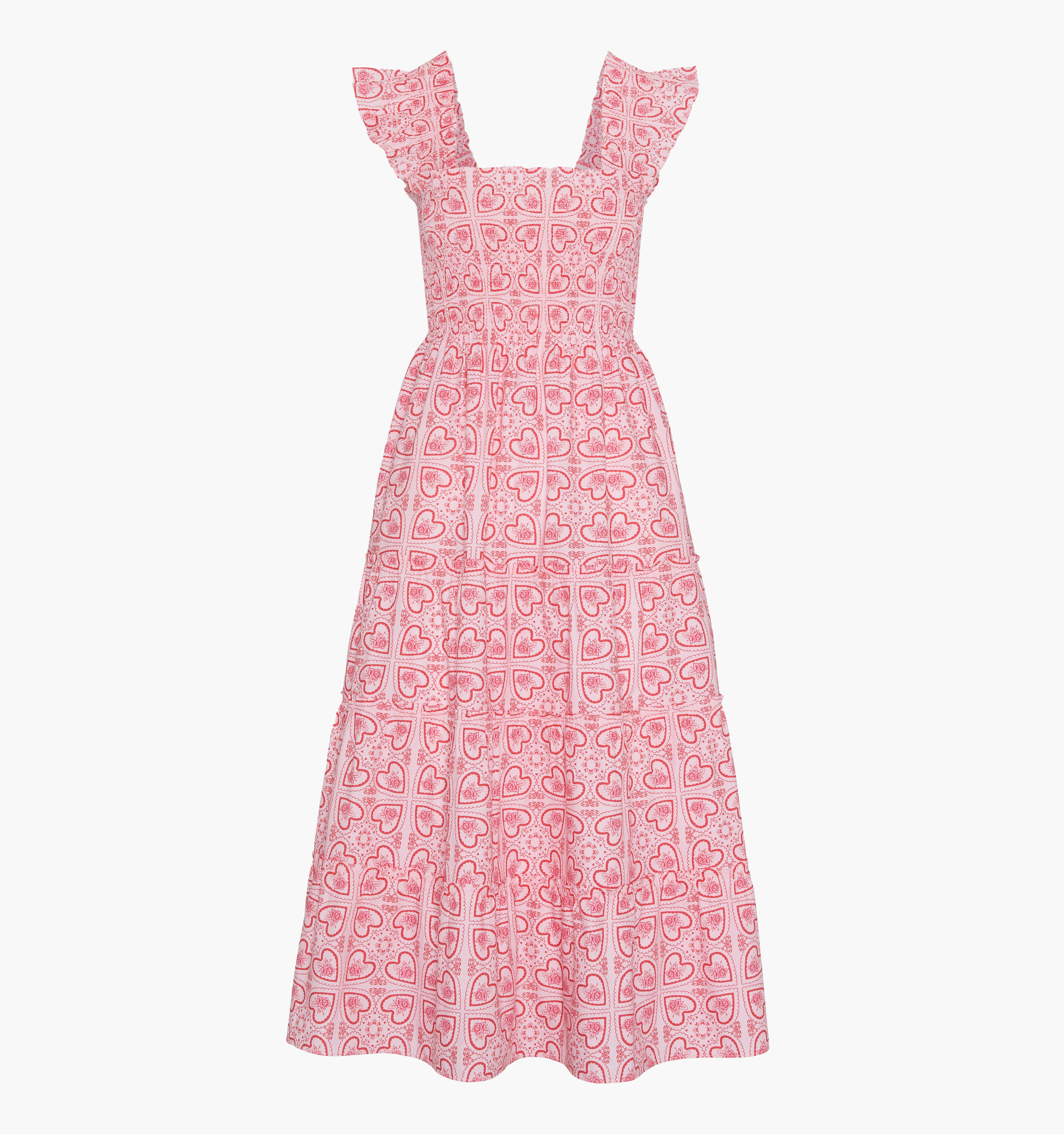 The Ellie Nap Dress - Red Patchwork Doily Heart
