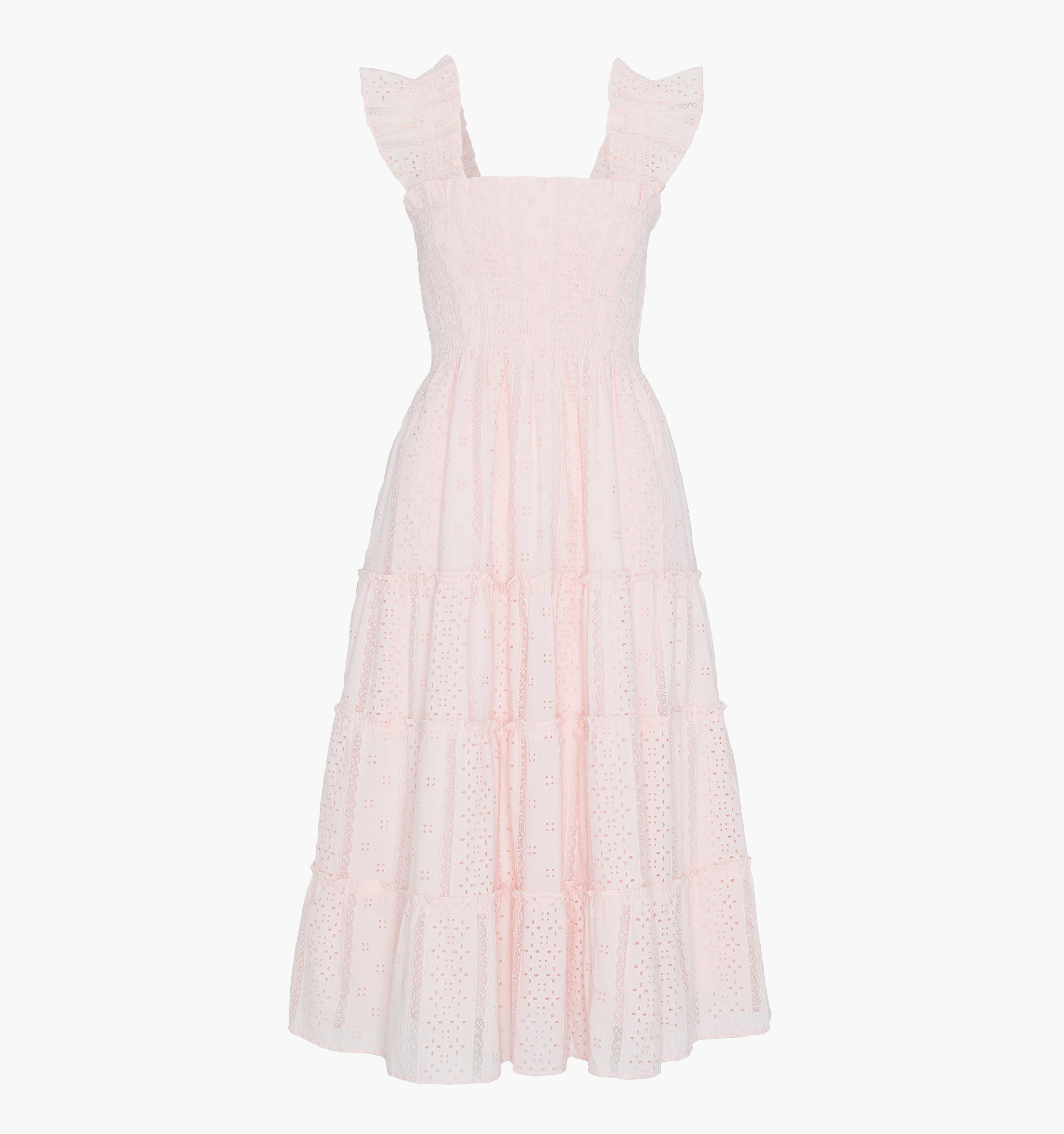 The Ellie Nap Dress - Pink Broderie Voile