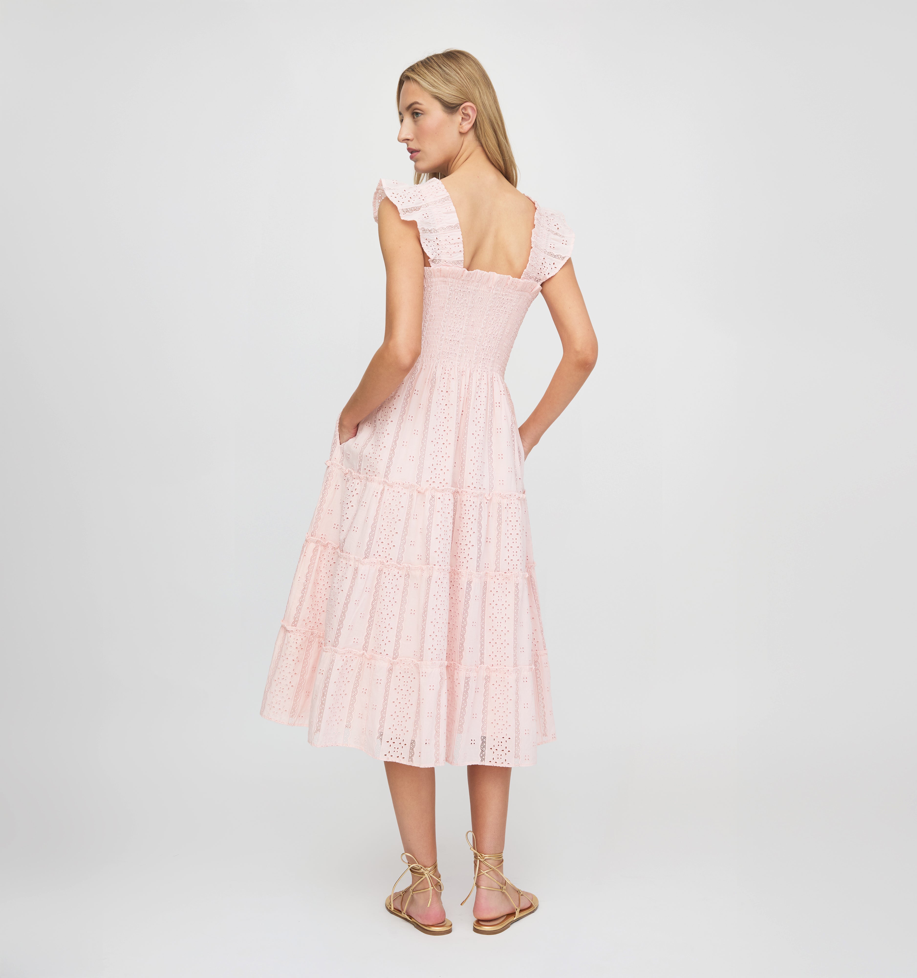 The Ellie Nap Dress - Pink Broderie Voile