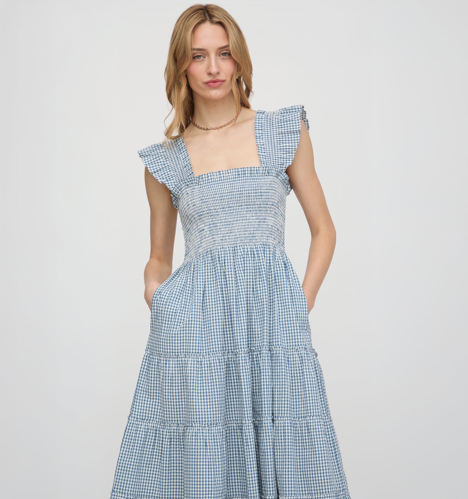 The Ellie Nap Dress - Blue Botanical Hill House Home The Ellie Nap Dress - Blue Botanical Hill House Home