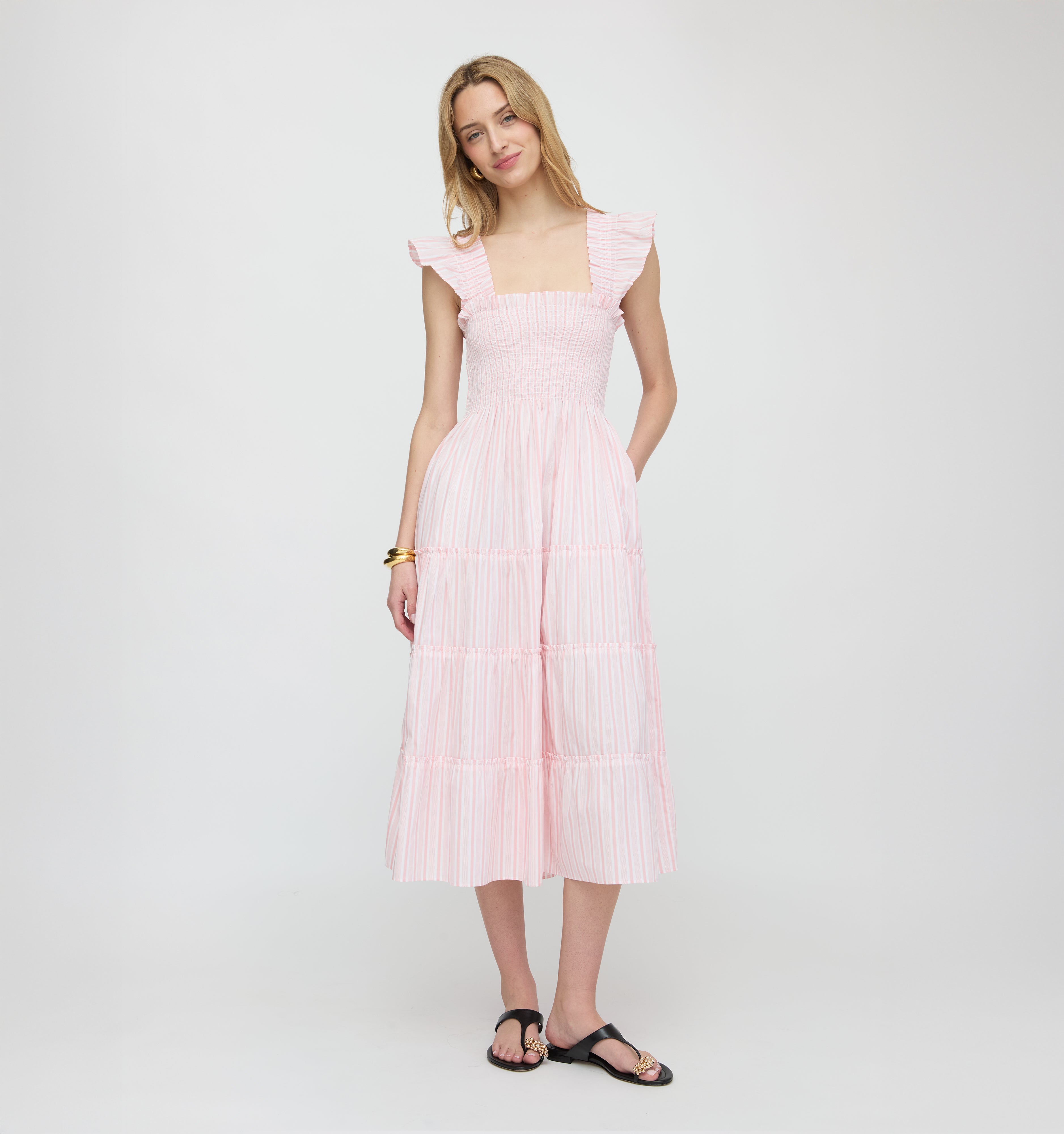 The Ellie Nap Dress - Emerald Trellis – Hill House Home