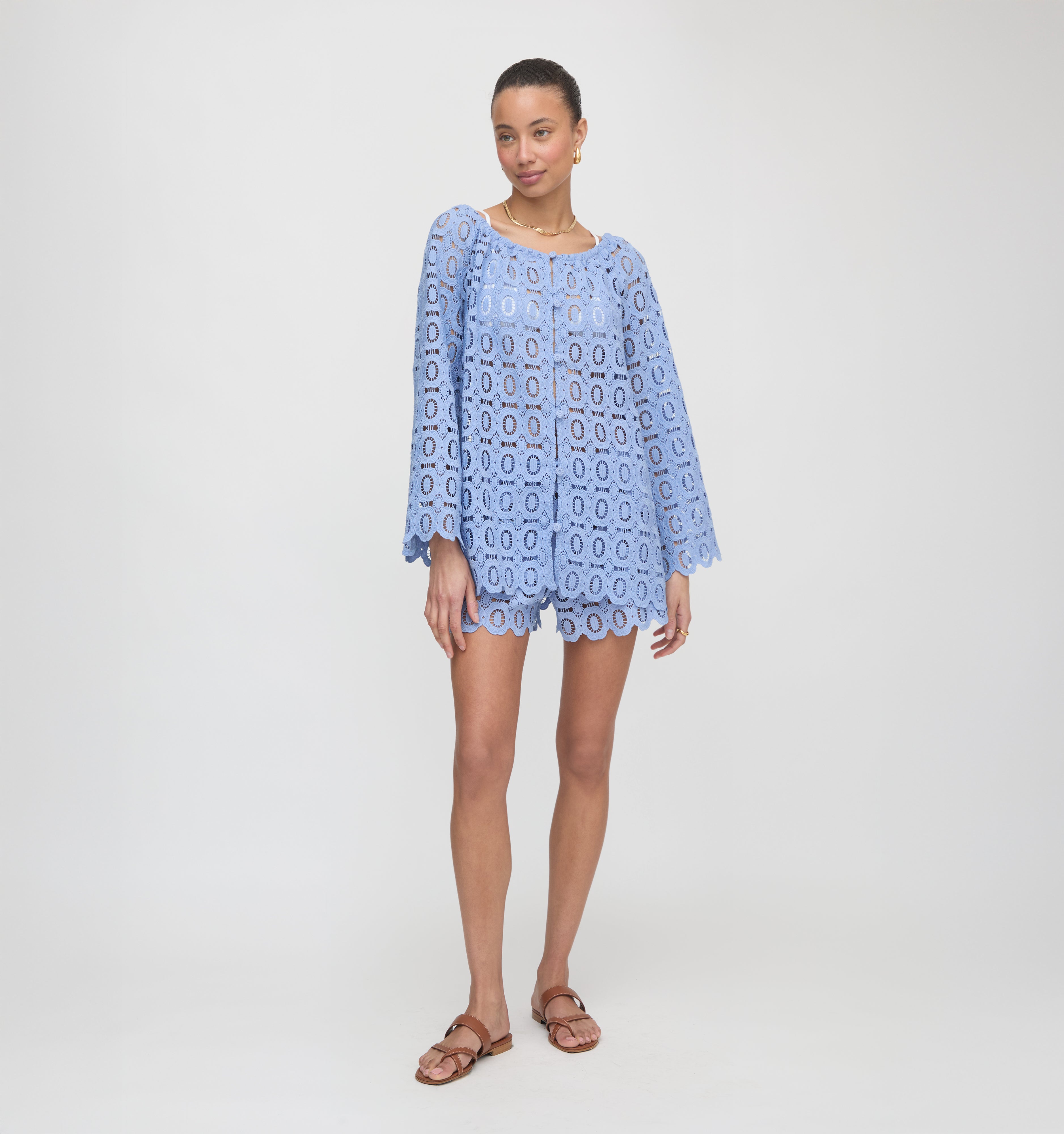 The Enella Tunic - Cornflower Lace – Hill House Home
