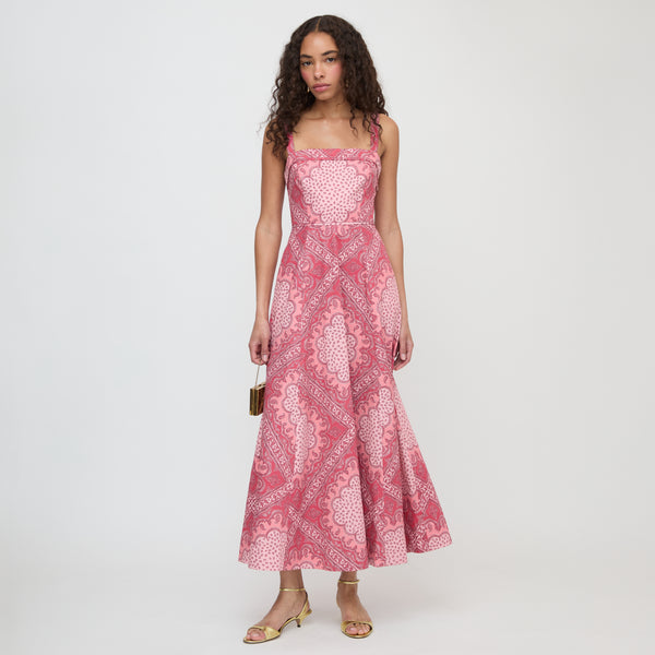 The Ezra Dress | Berry Paisley Scarf / L | Hill House Home