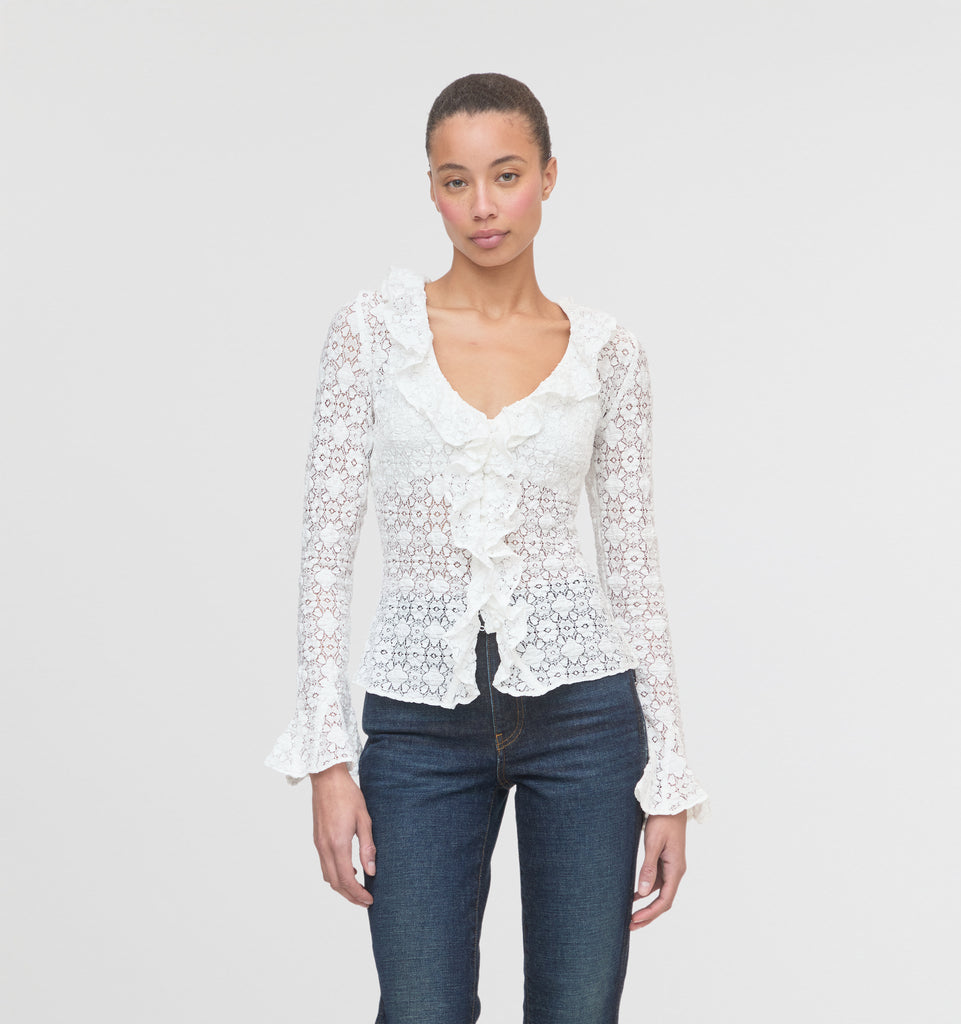 The Gabriella Top - White Lace – Hill House Home