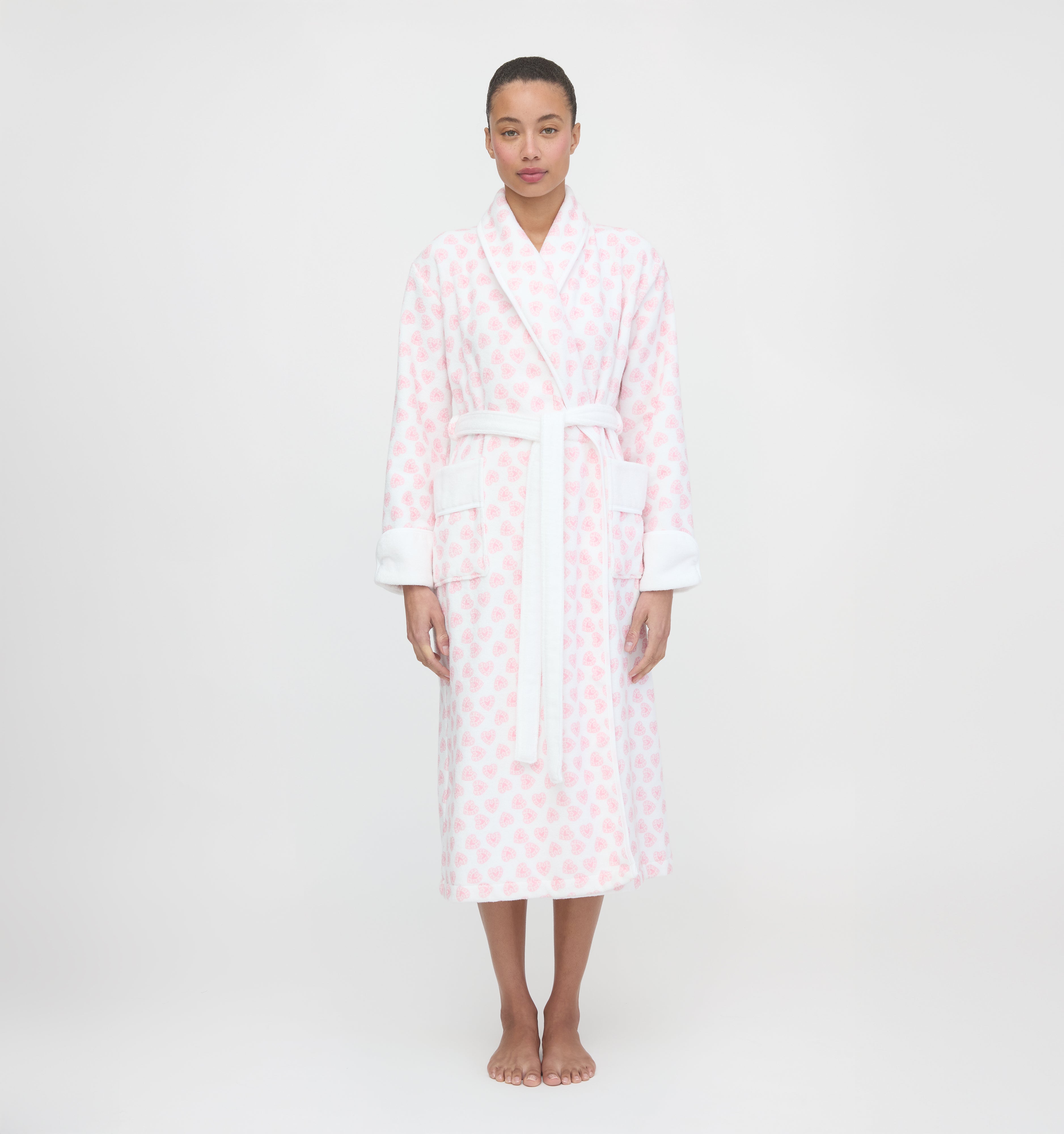 The Hotel Robe - Pink Doily Heart