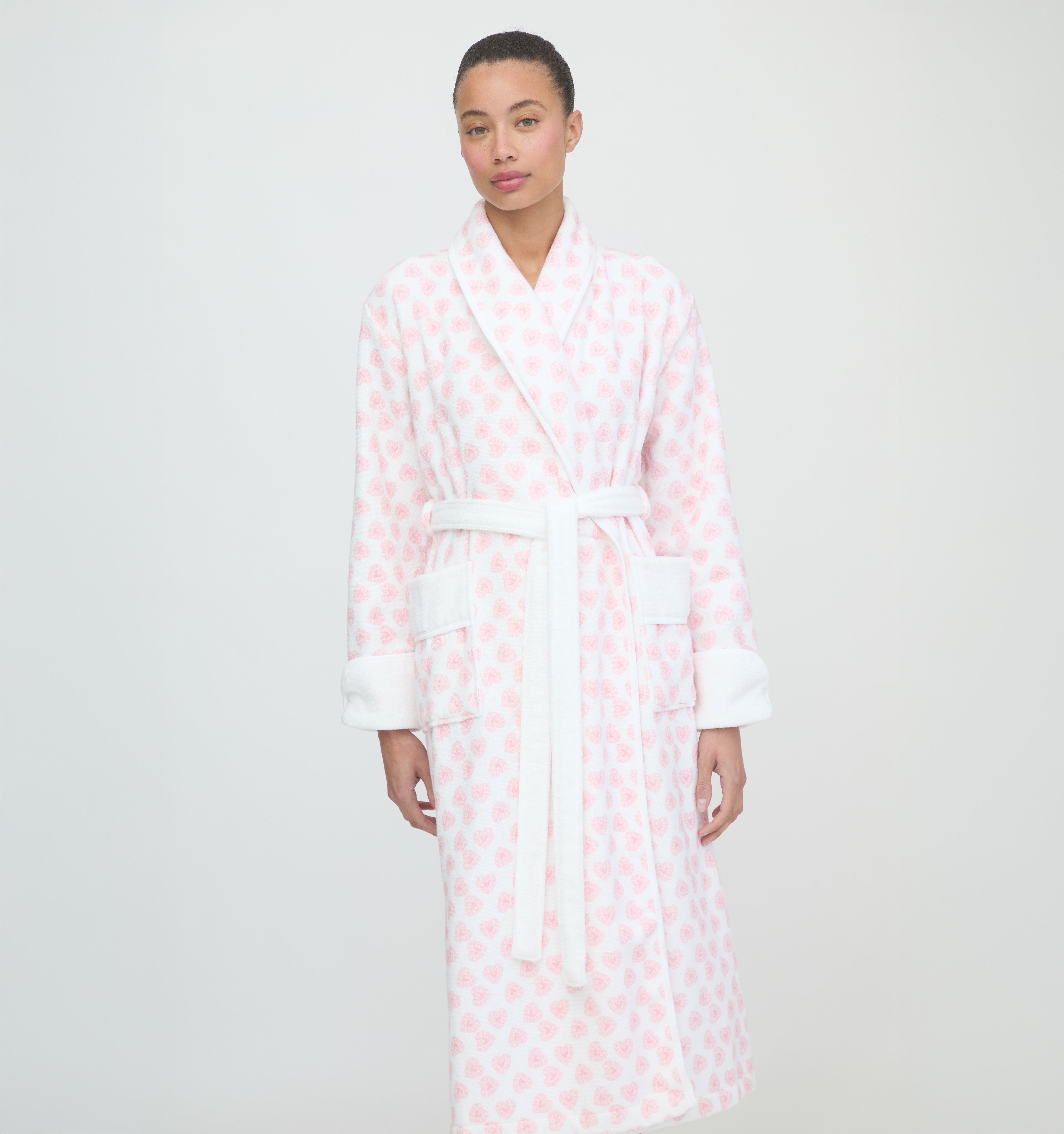 The Hotel Robe - Pink Doily Heart