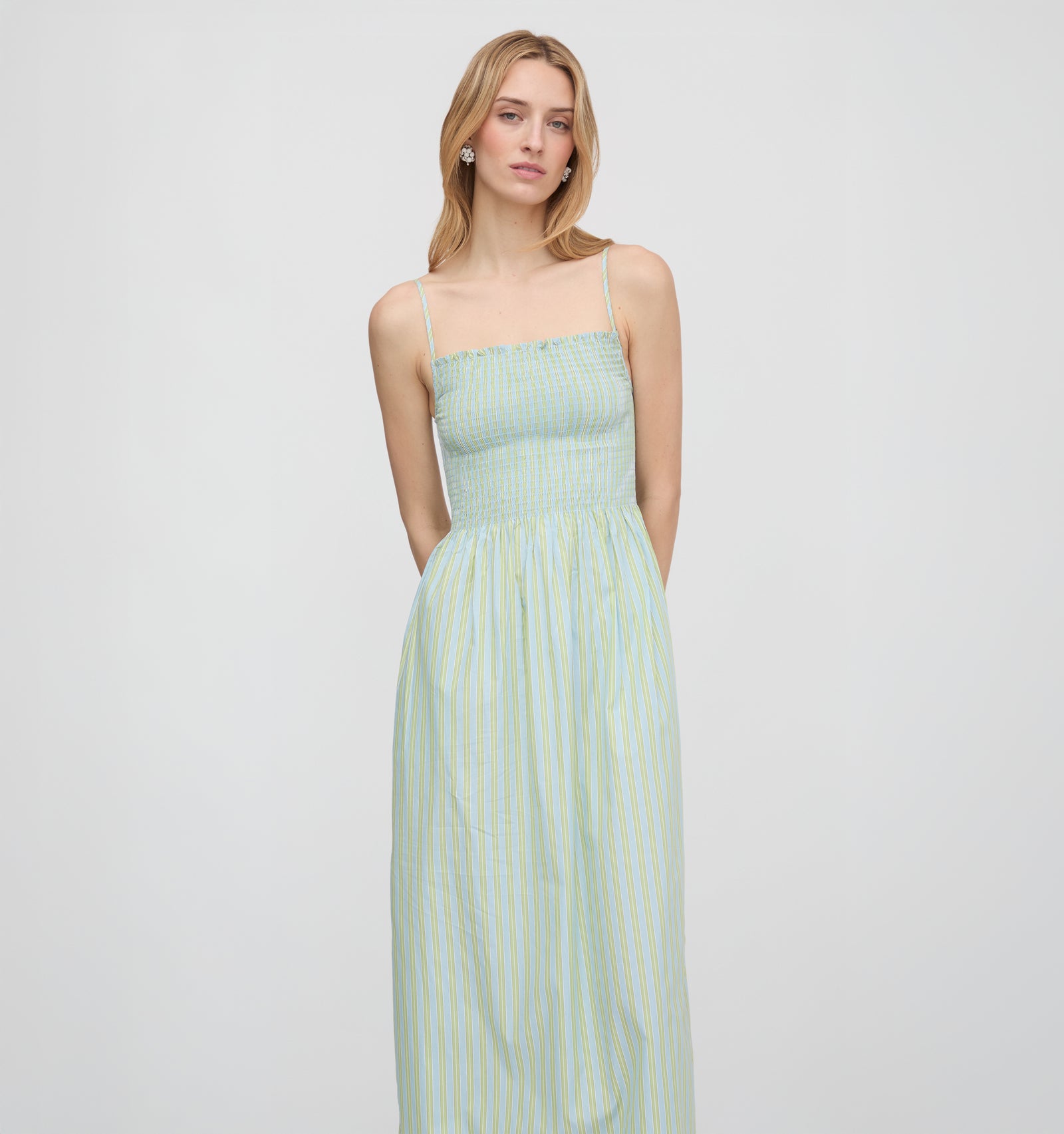 The Isabel Nap Dress | Blue/Green Stripe / M | | Hill House Home The Isabel Nap Dress | Blue/Green Stripe / M | | Hill House Home