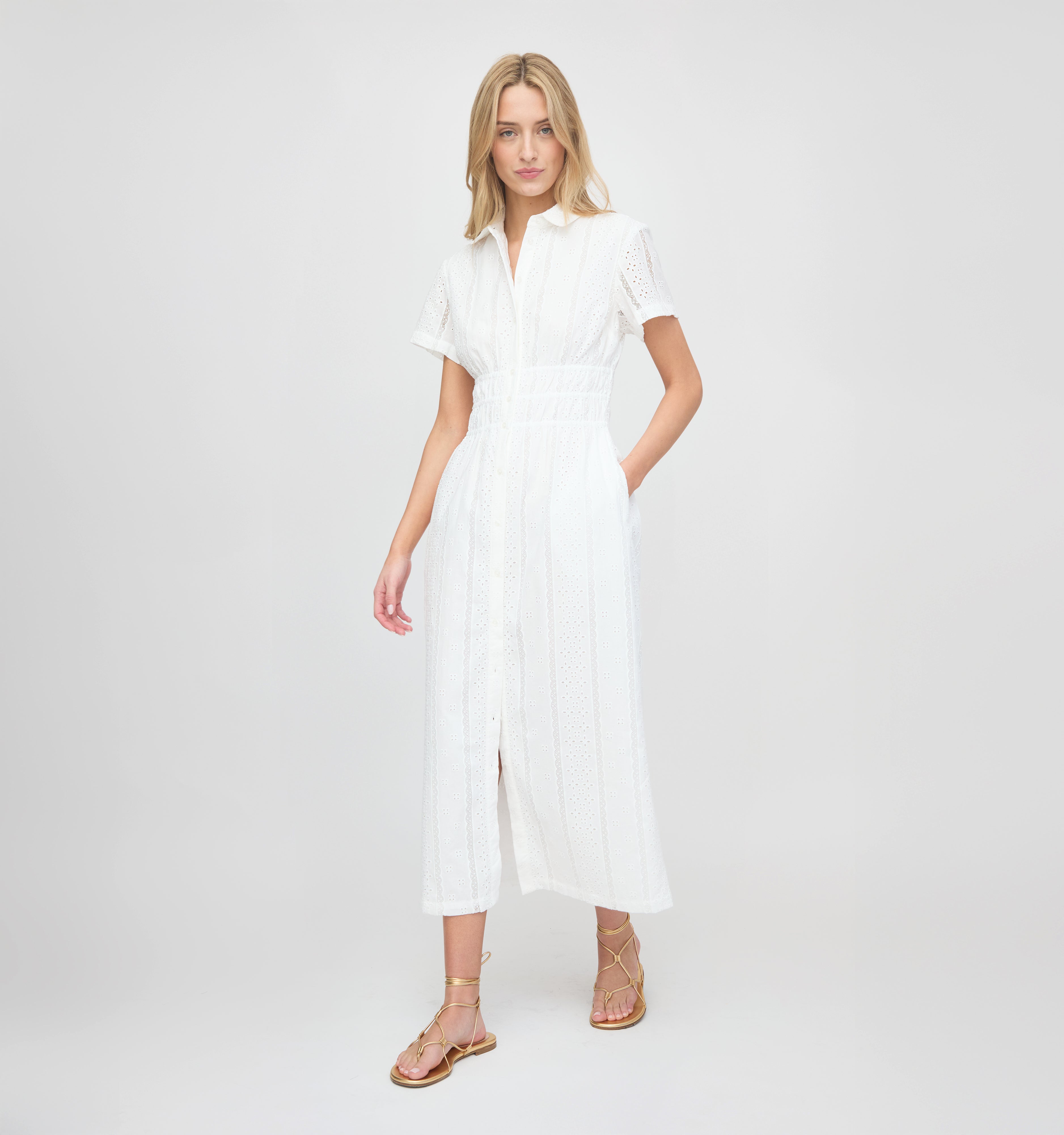 The Jamie Nap Dress - White Broderie Voile – Hill House Home
