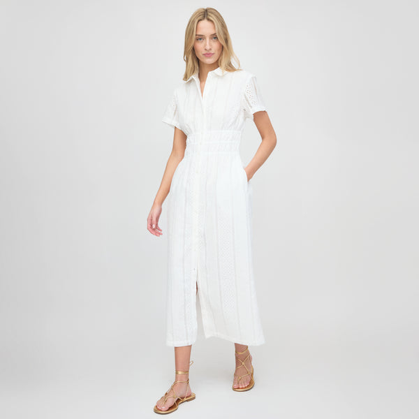 The Jamie Nap Dress - White Broderie Voile – Hill House Home