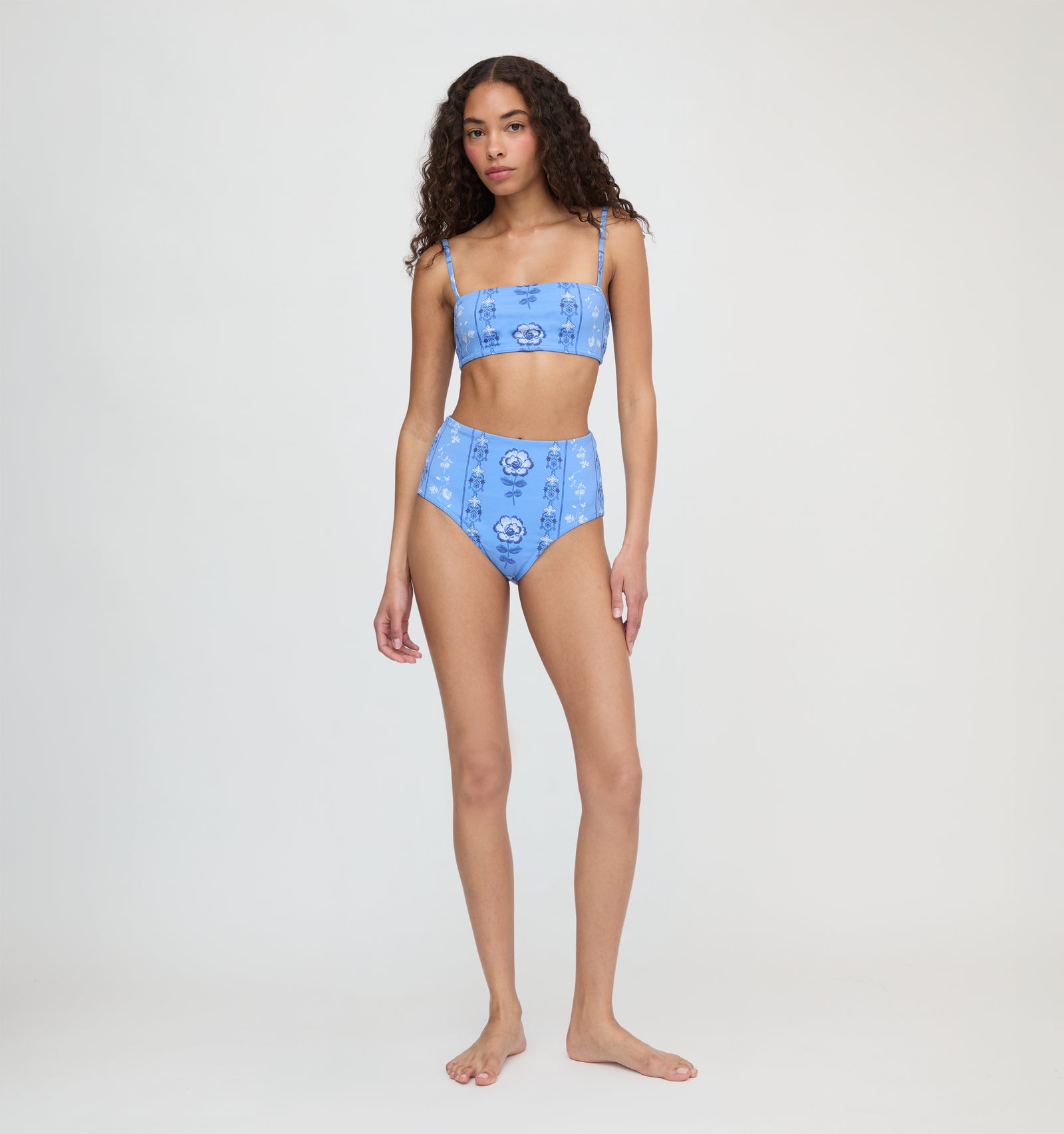 The Juno Bikini Set - Blue Arcadia Border