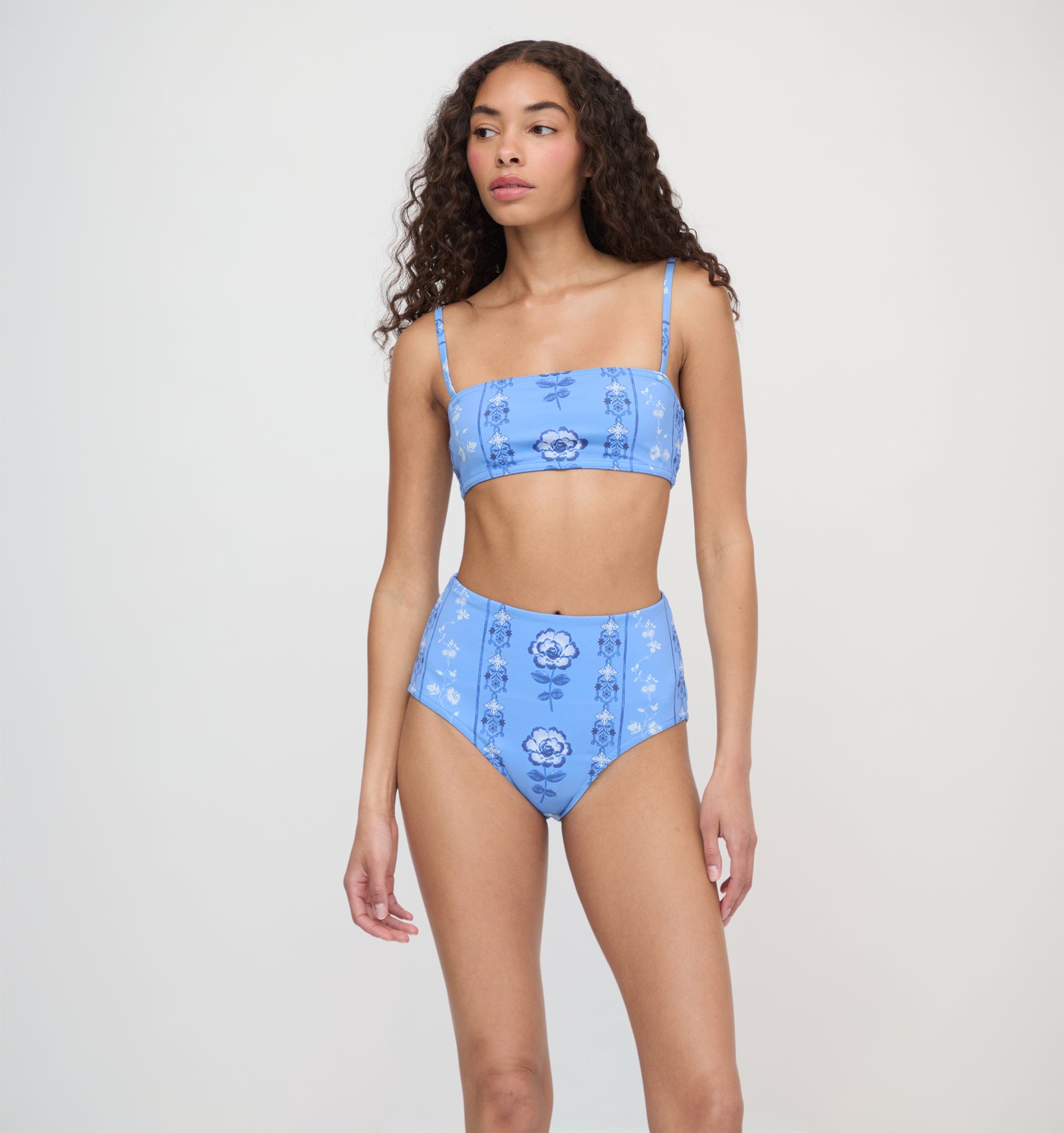 The Juno Bikini Set - Blue Arcadia Border