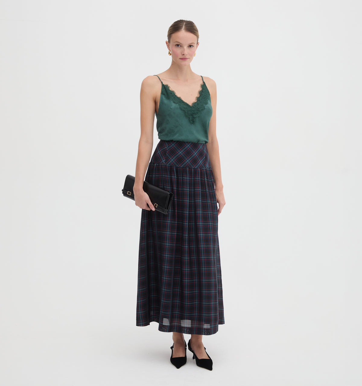 The Kate Midi Skirt - Jewel Tartan