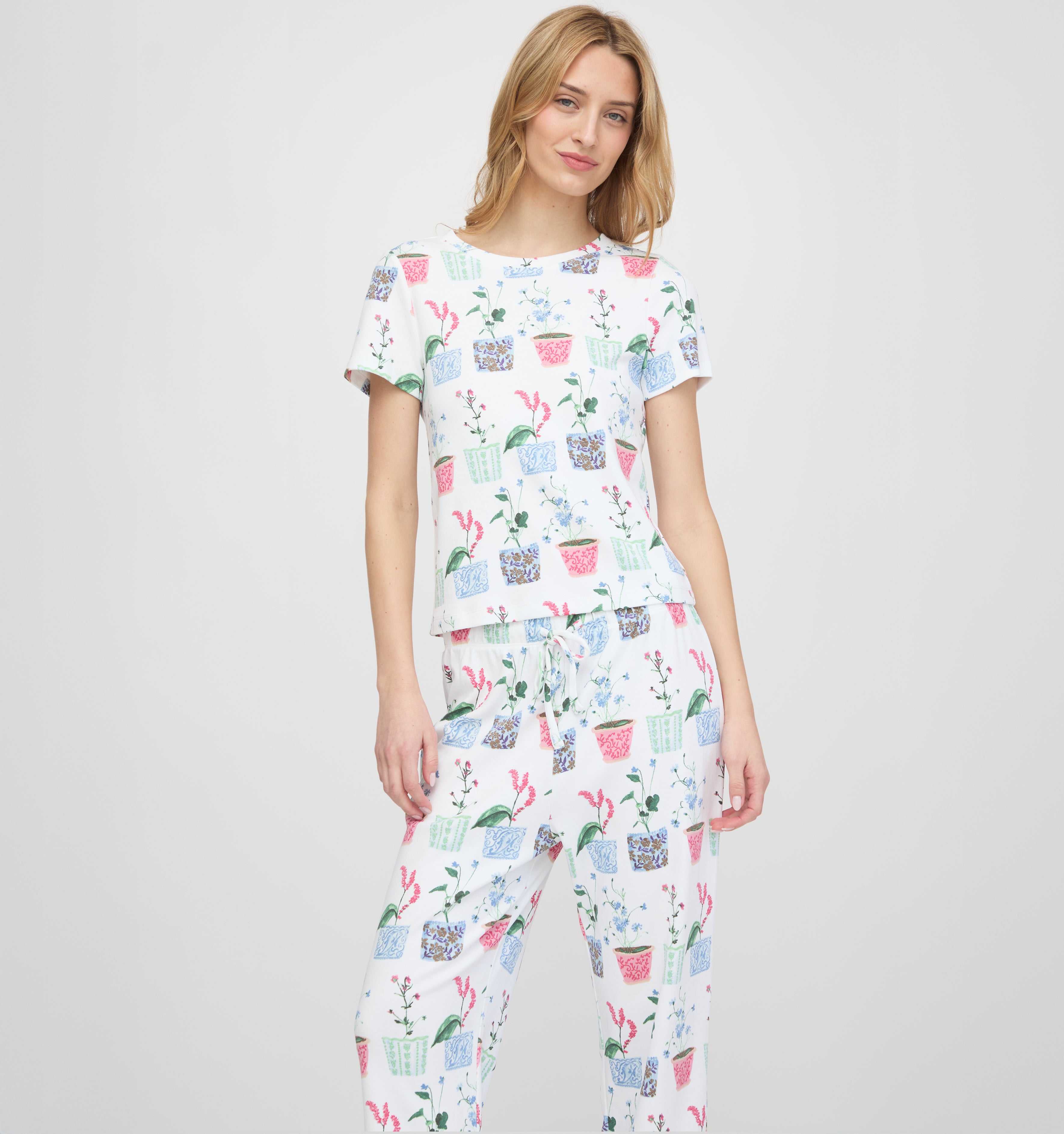 The Kelly Pajama Set - Blue Doily Heart – Hill House Home