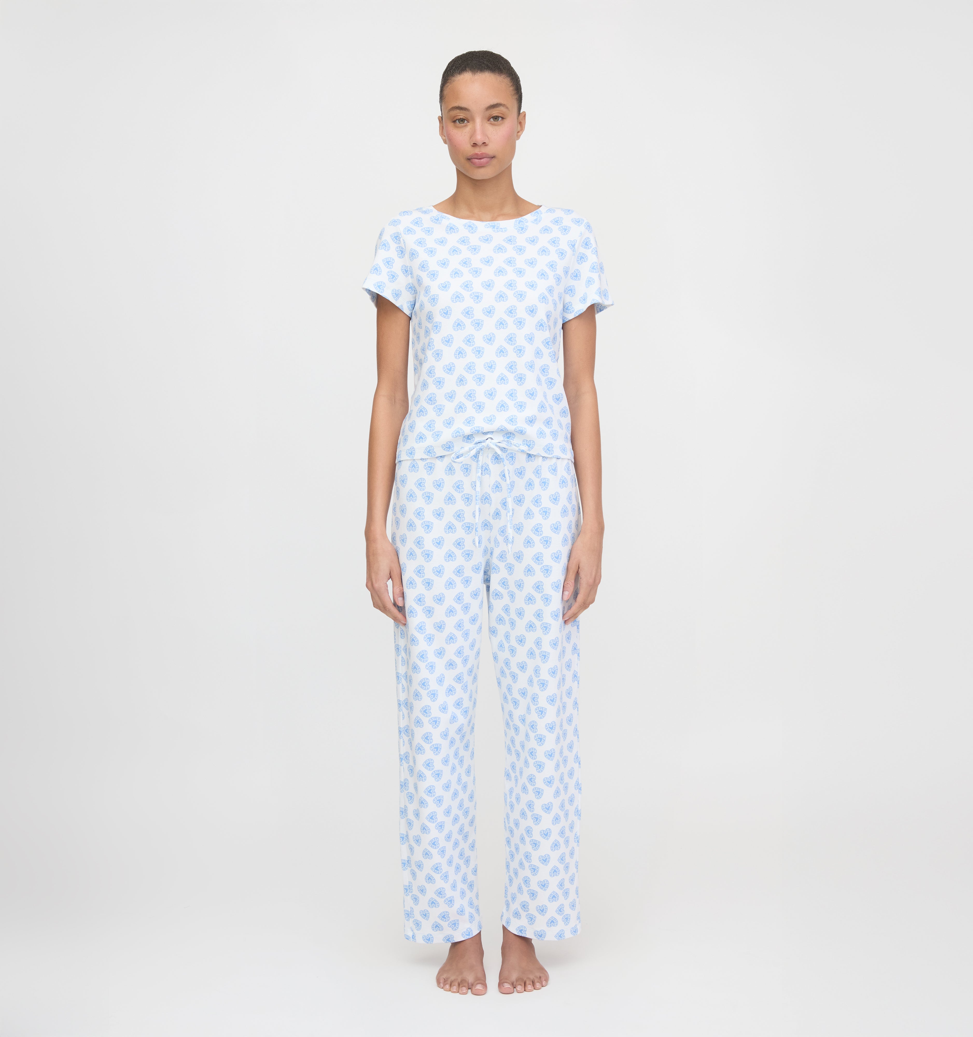 The Kelly Pajama Set - Blue Doily Heart – Hill House Home