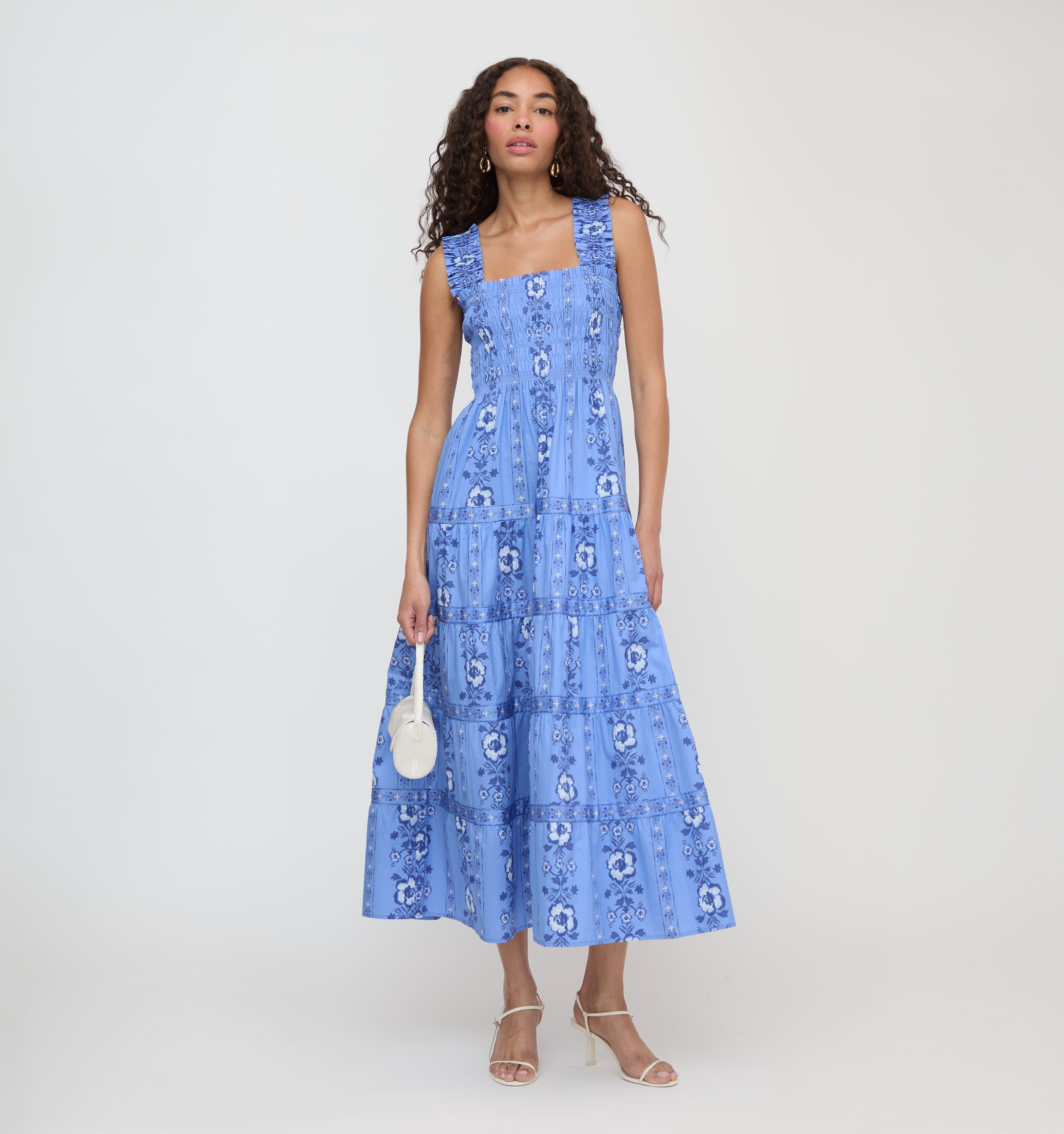 The Kimmy Nap Dress - Blue Arcadia Border – Hill House Home