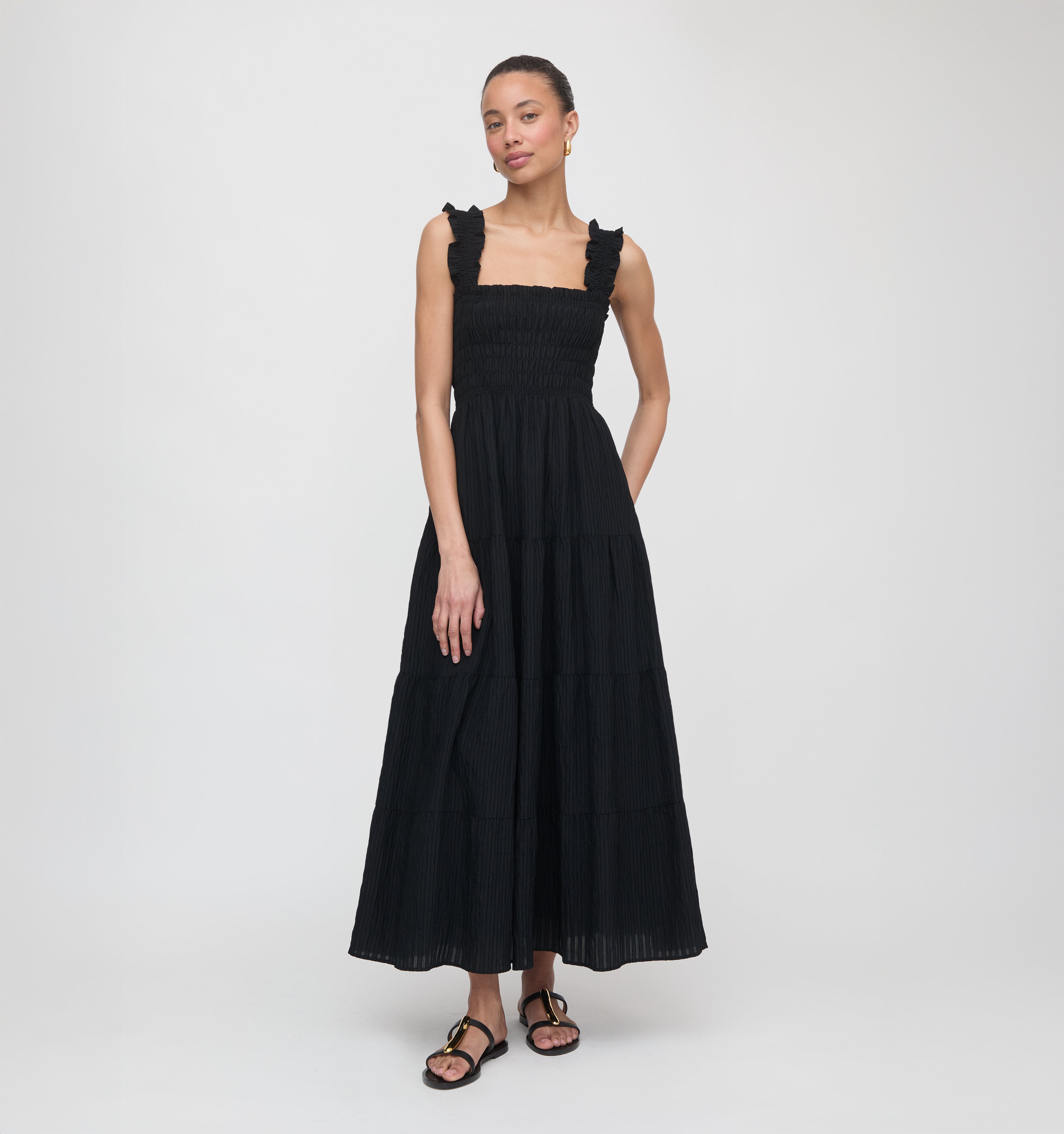 The Kimmy Nap Dress - Bluebird Tonal Seersucker – Hill House Home