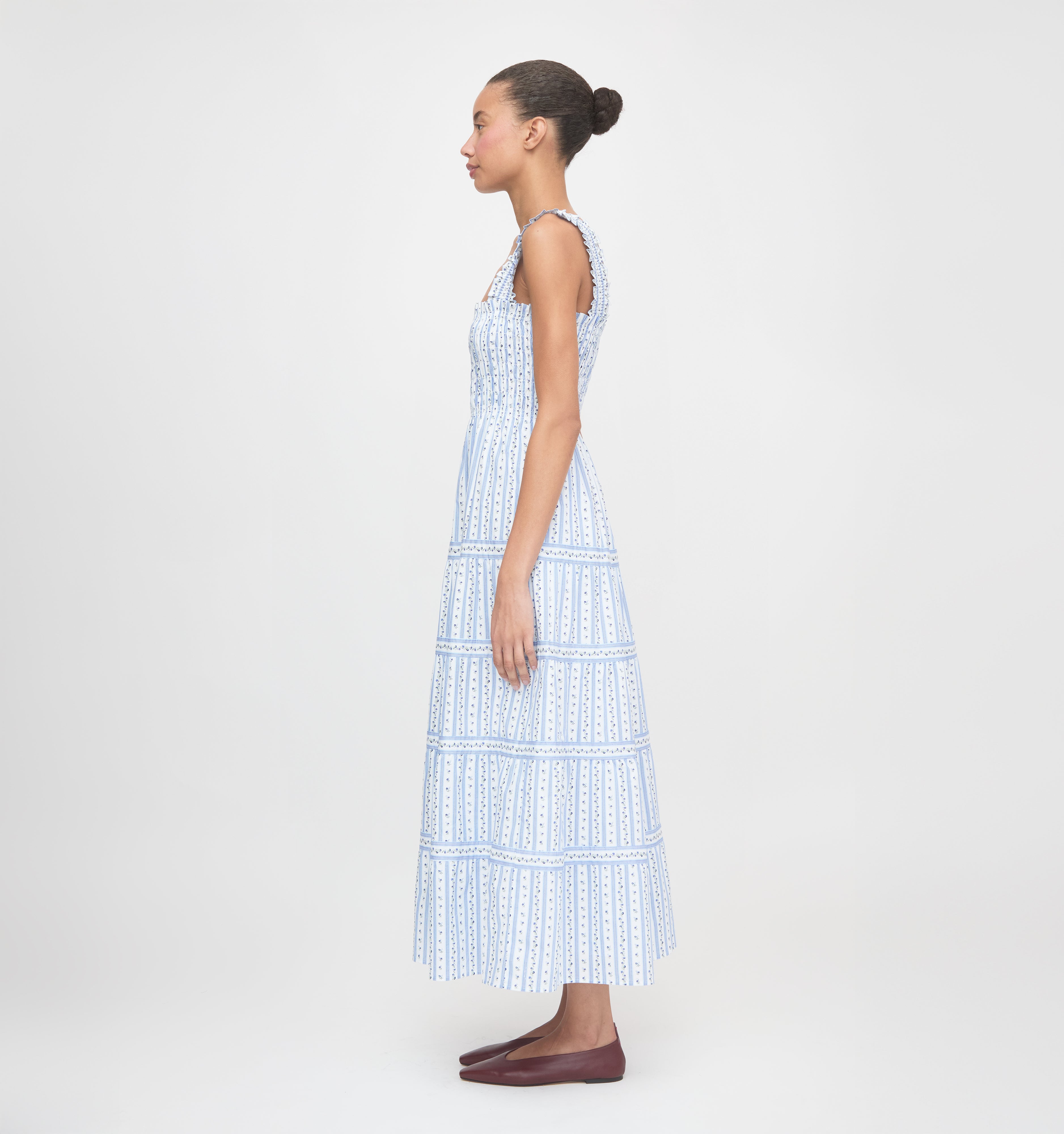 The Kimmy Nap Dress - Blue Petal Stripe