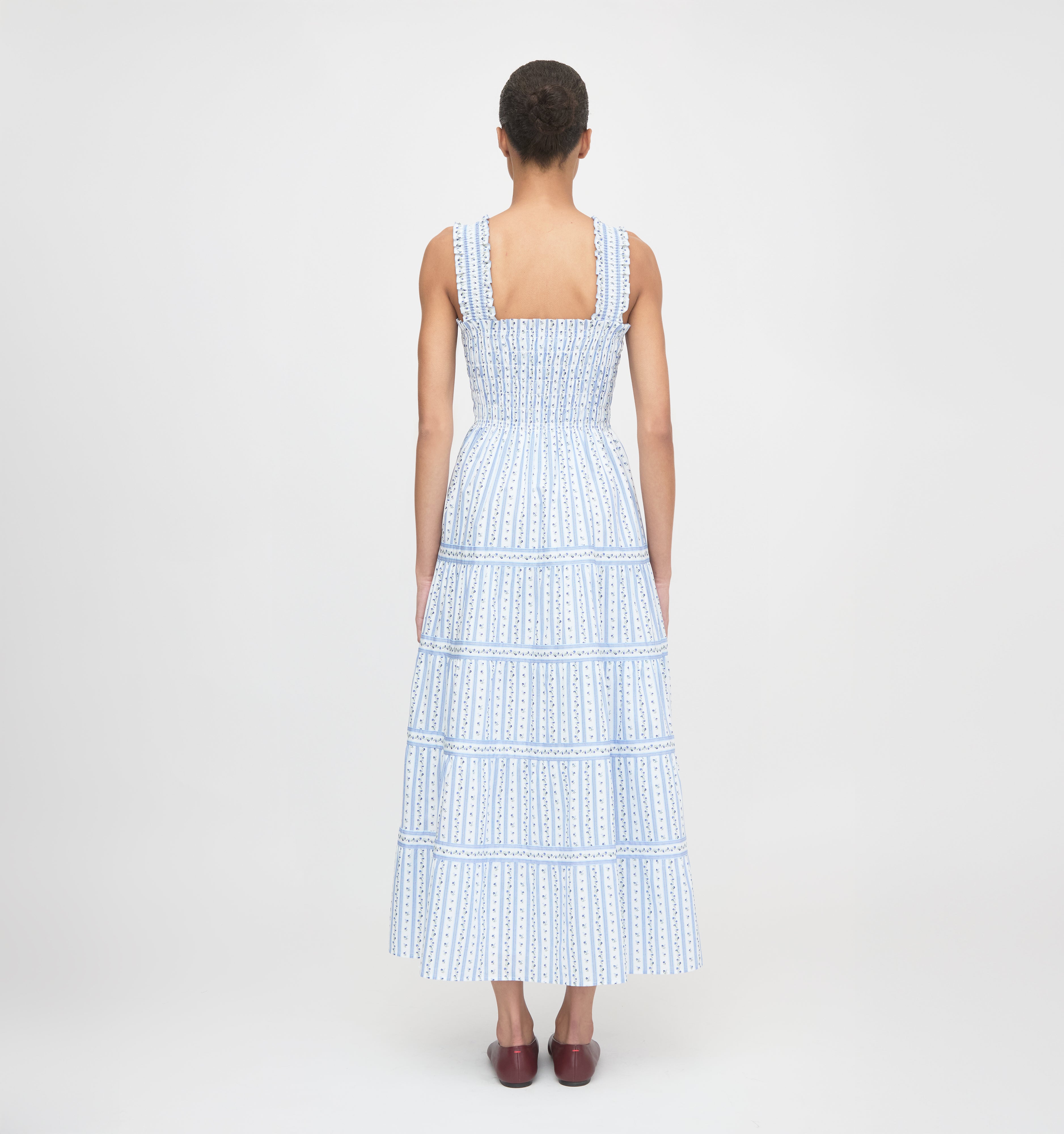 The Kimmy Nap Dress - Blue Petal Stripe