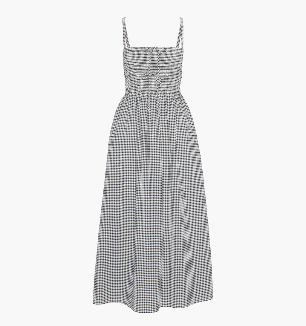 black gingham maxi dress Black Gingham Josephina Midi Dress