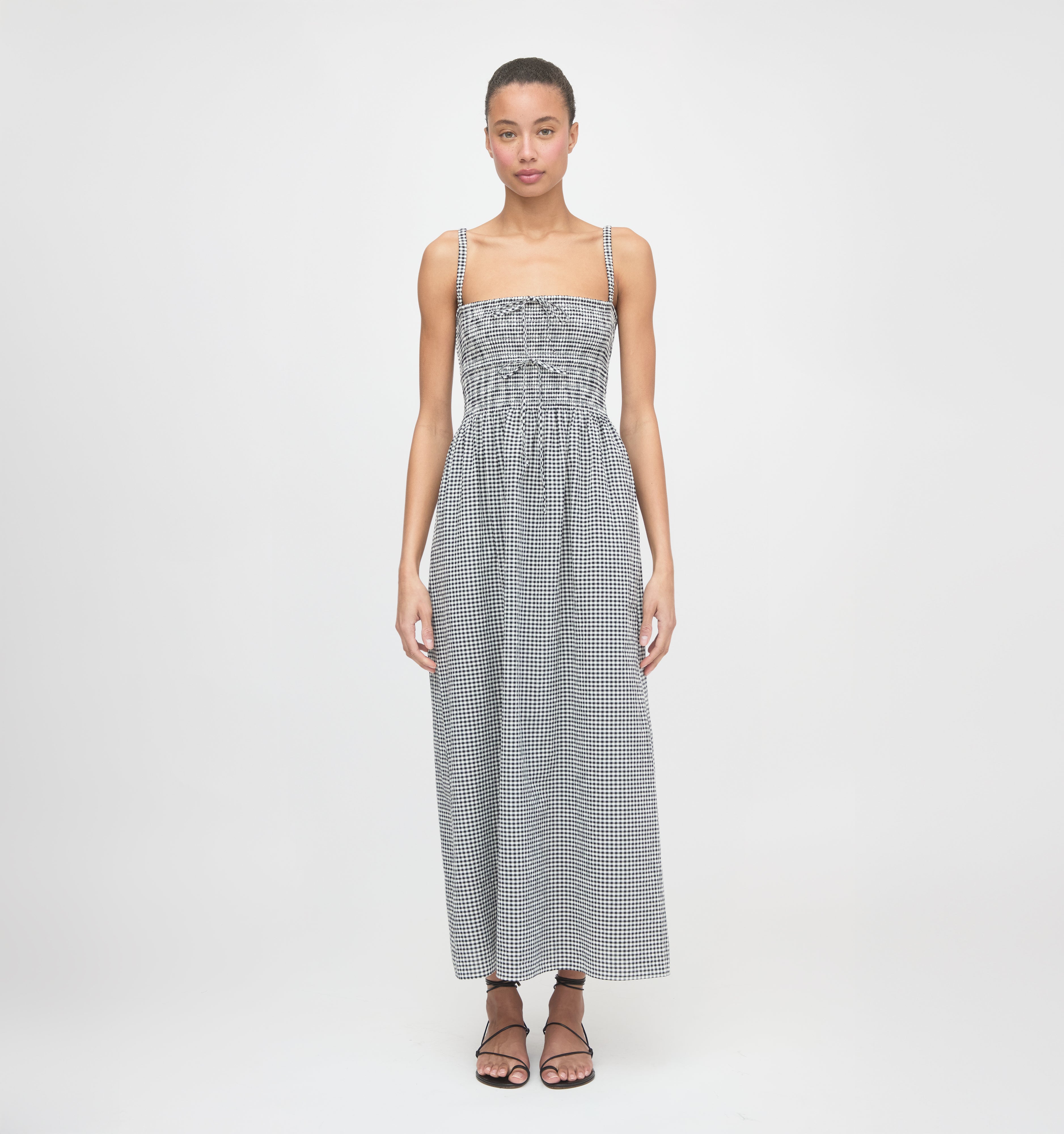 The Larissa Nap Dress - Black/Sand Gingham