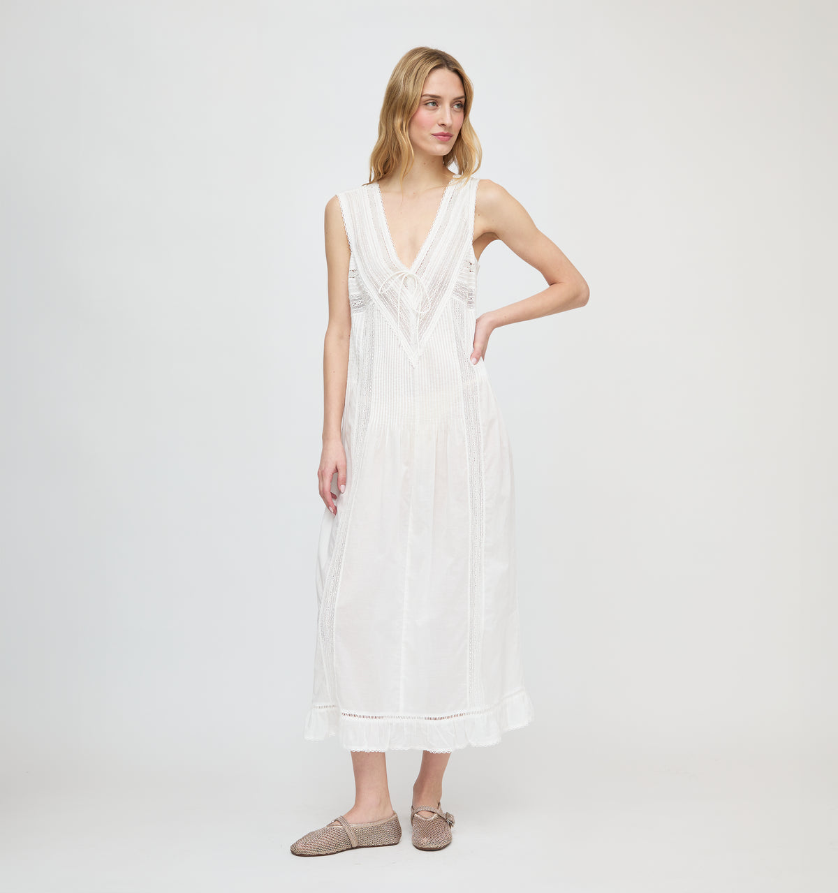 The Lorelai Nightgown - Ivory Washed Voile
