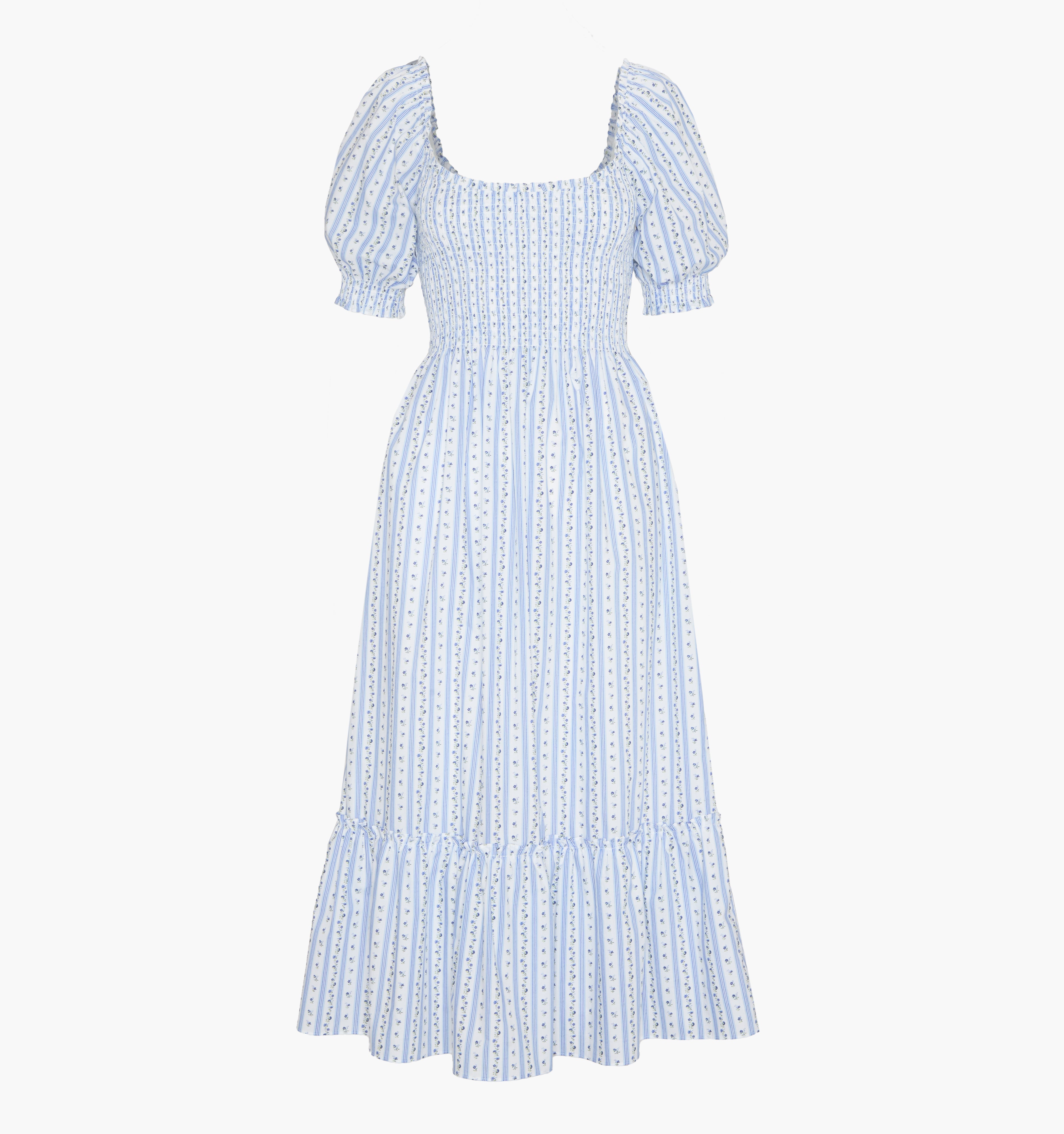 The Louisa Nap Dress - Blue Petal Stripe
