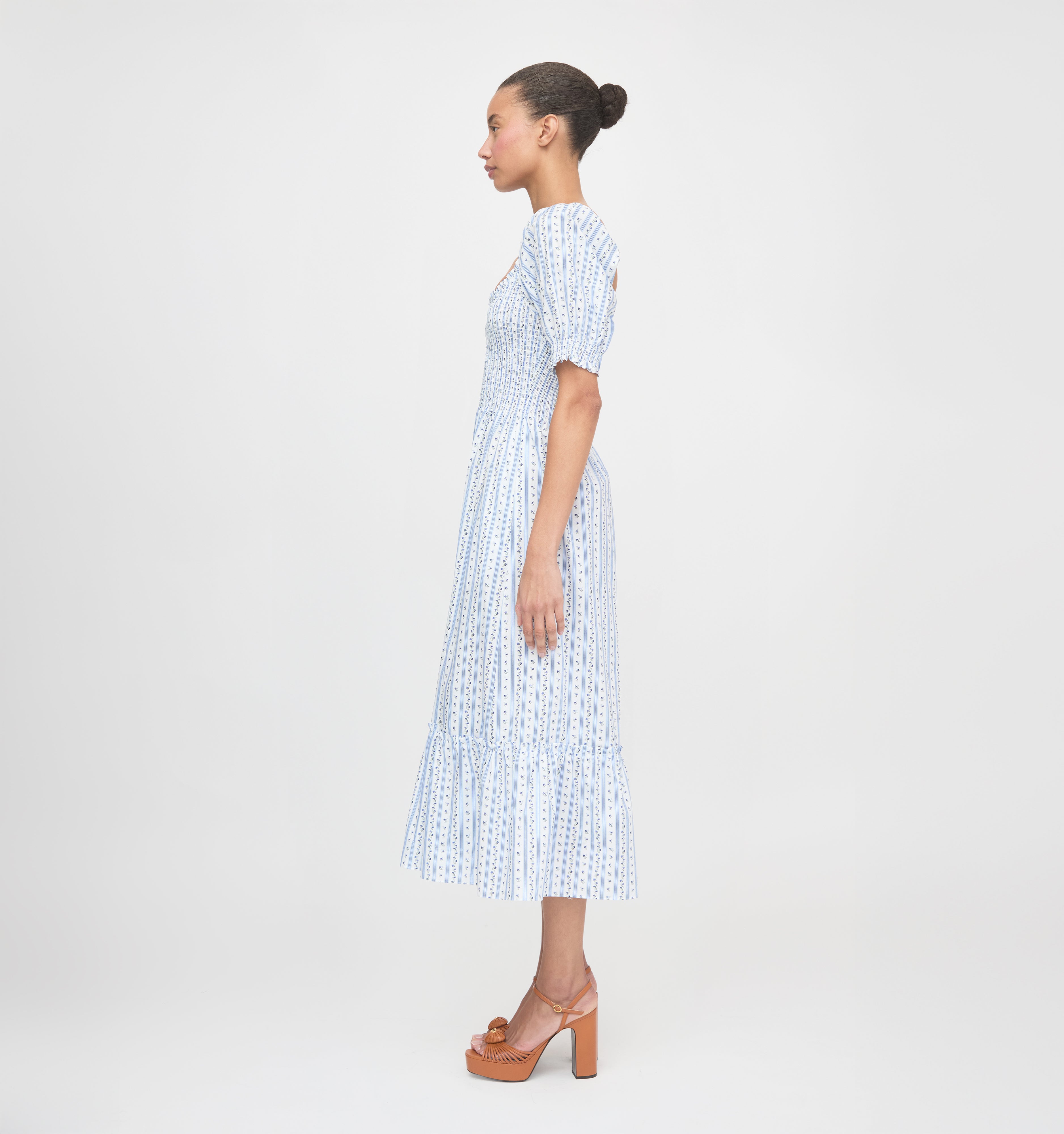 The Louisa Nap Dress - Blue Petal Stripe – Hill House Home