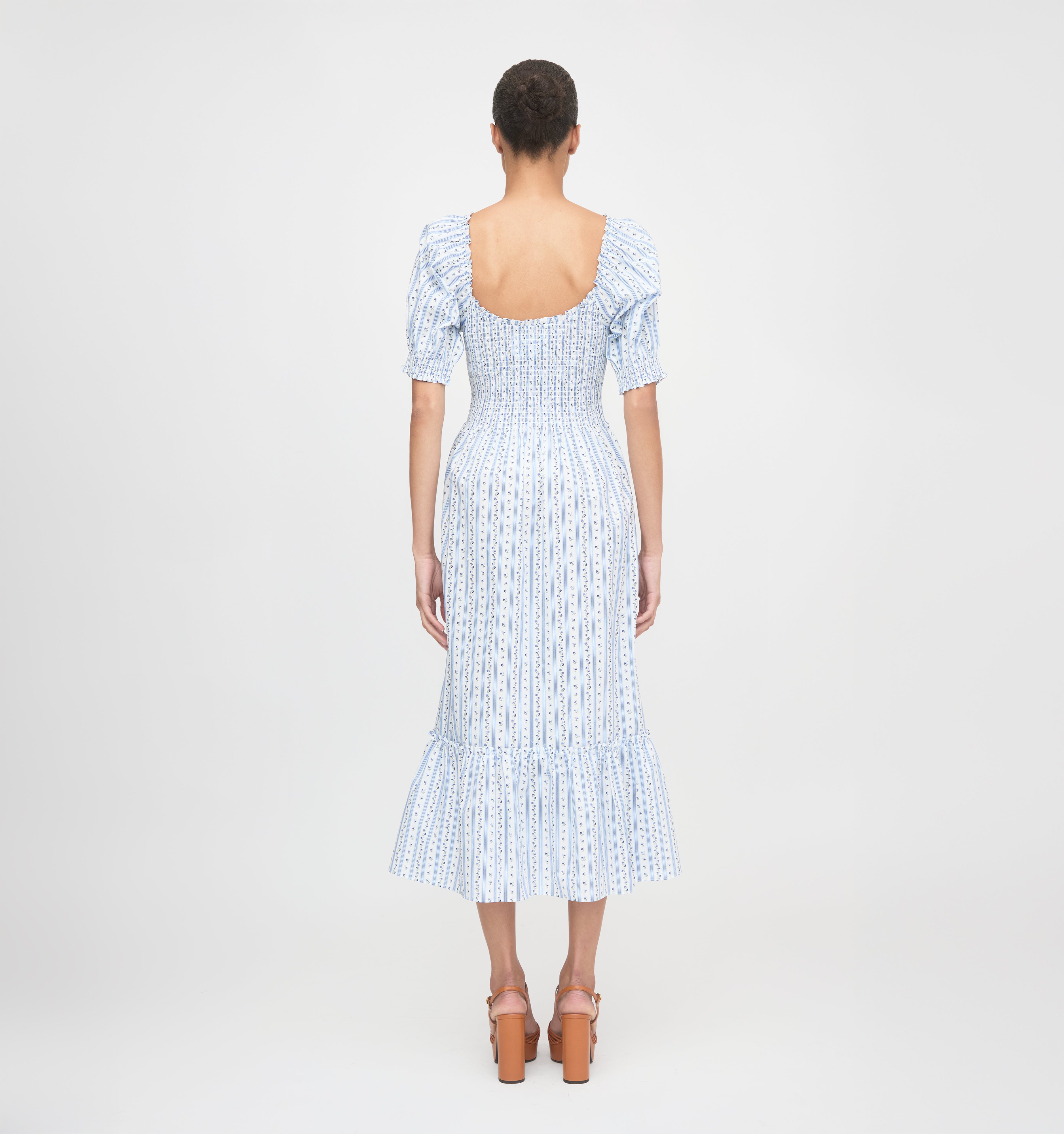 The Louisa Nap Dress - Blue Petal Stripe