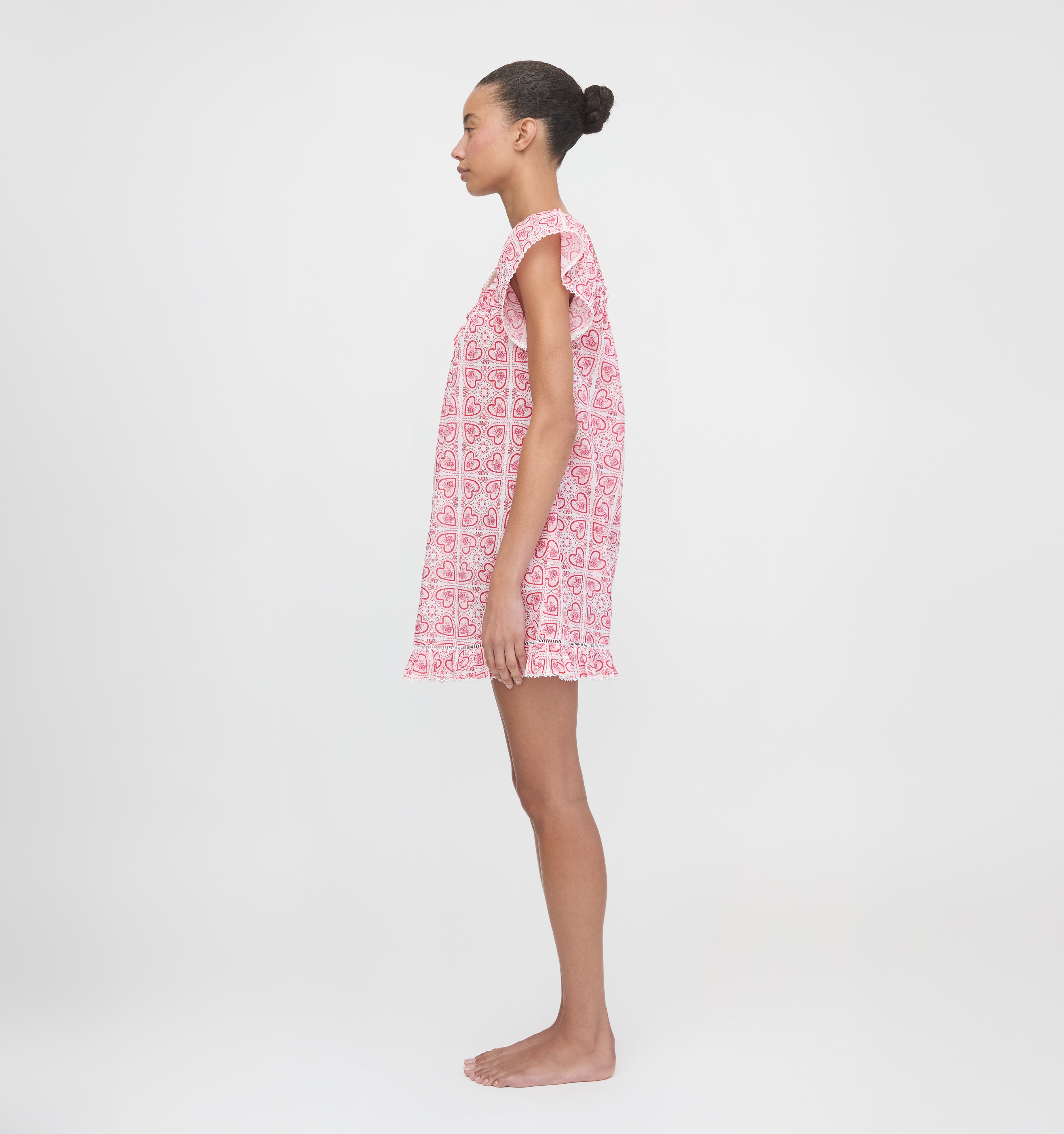 The Lucinda Nightgown - White Patchwork Doily Heart
