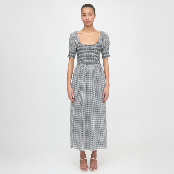 house of holland gingham off shoulder dress House of Holland Gingham Off-Shoulder Ruffle Dress  Red & White