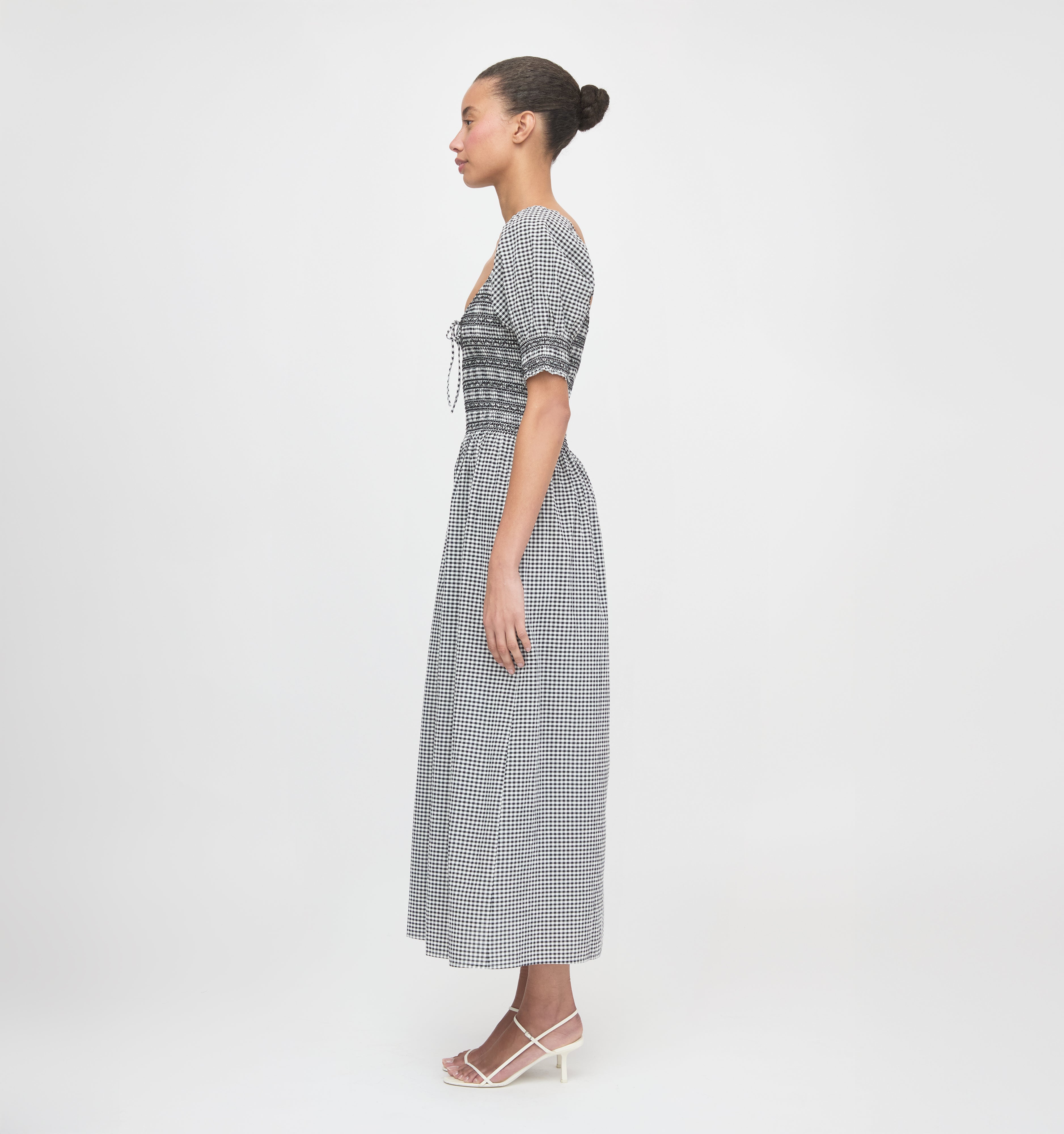 The Madeline Nap Dress - Black/Sand Gingham