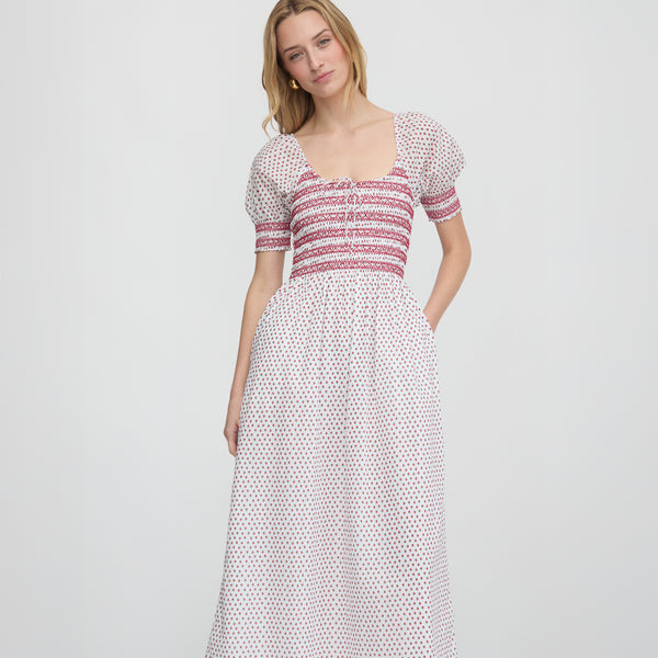 The Madeline Nap Dress - White Poppy Half Drop Hill House Home The Madeline Nap Dress - White Poppy Half Drop Hill House Home