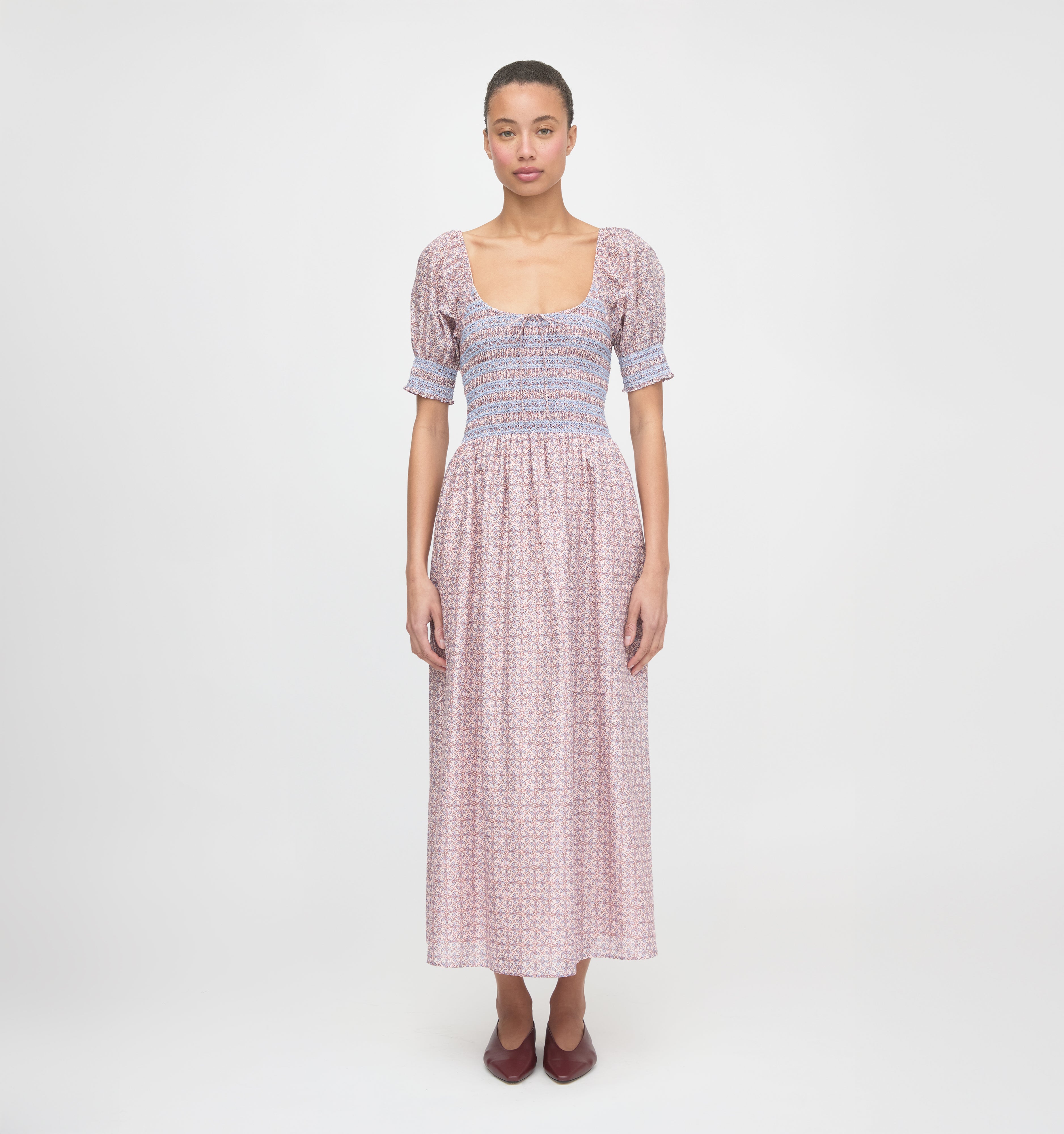 The Madeline Nap Dress - Pink Wentworth Leaf – Hill House Home