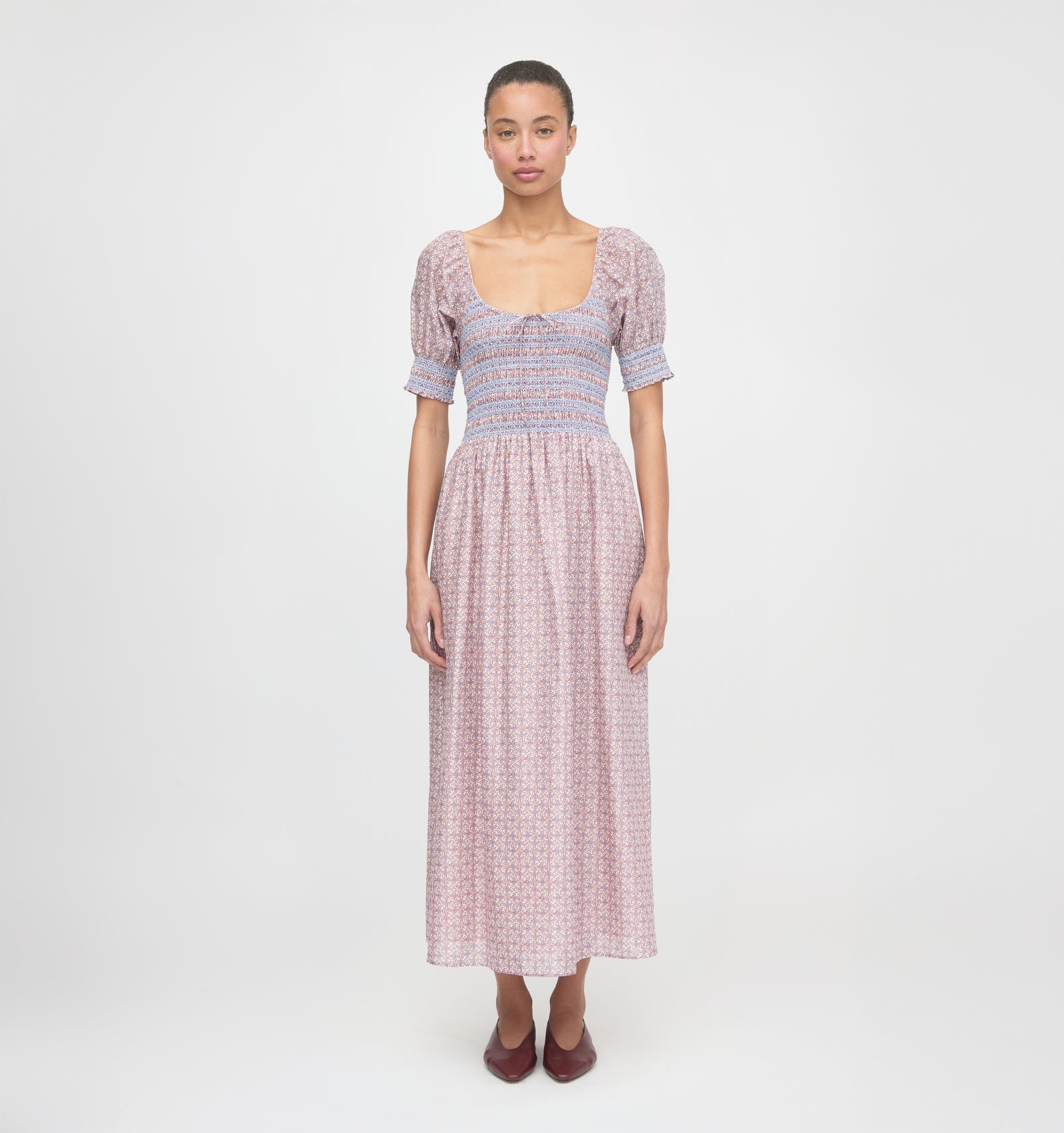 The Madeline Nap Dress - Pink Wentworth Leaf