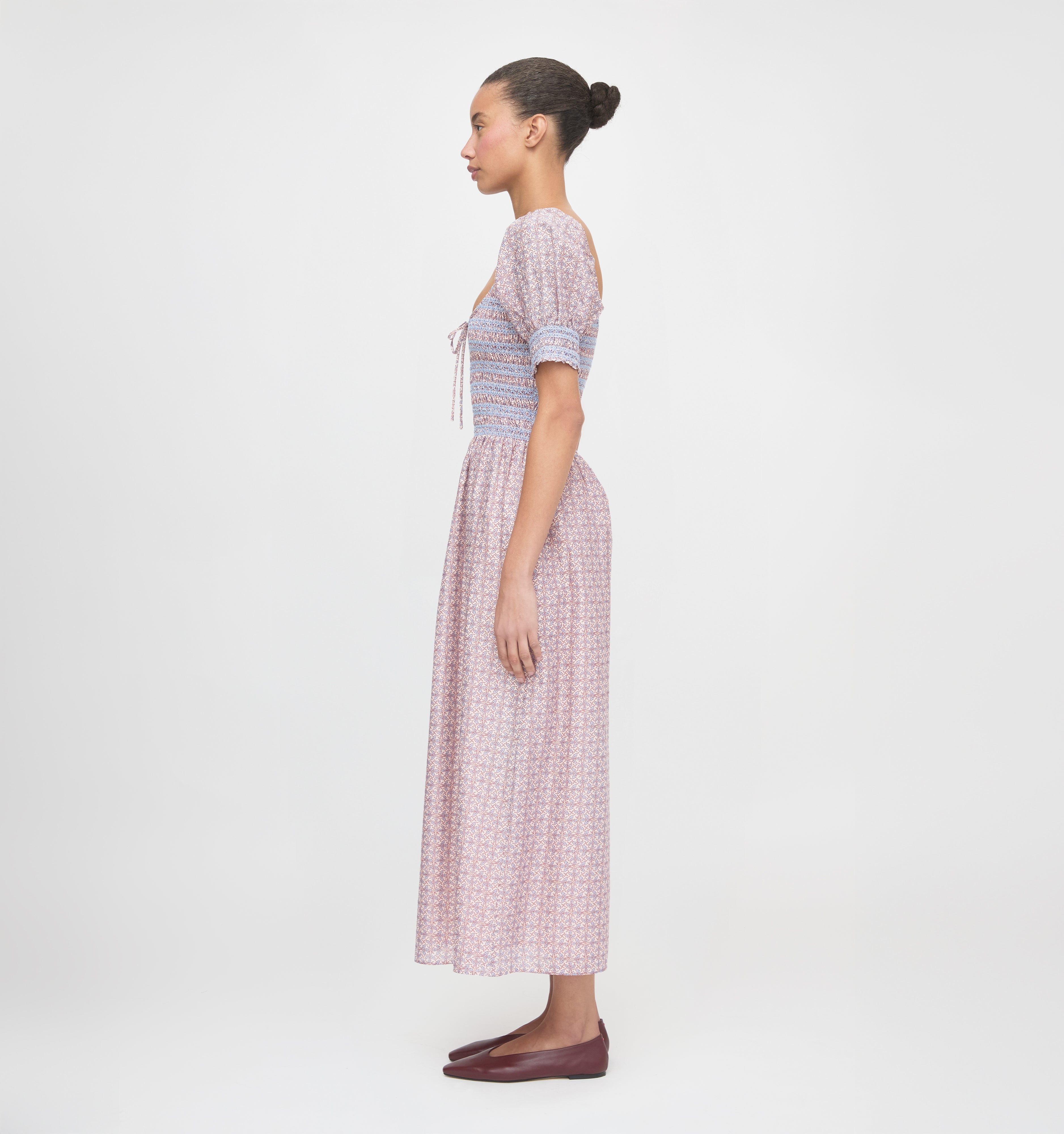 The Madeline Nap Dress - Pink Wentworth Leaf