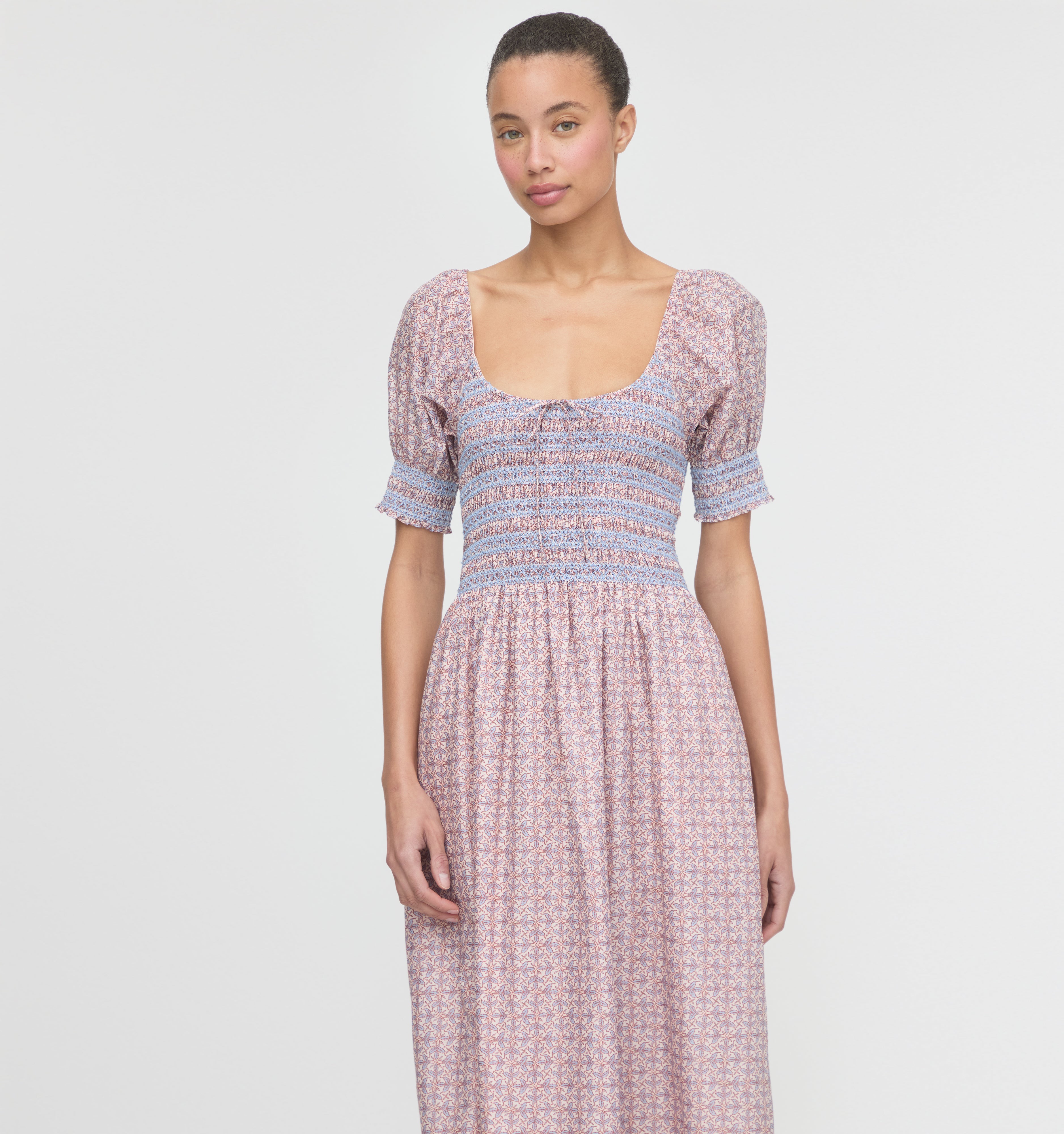 The Madeline Nap Dress - Pink Wentworth Leaf