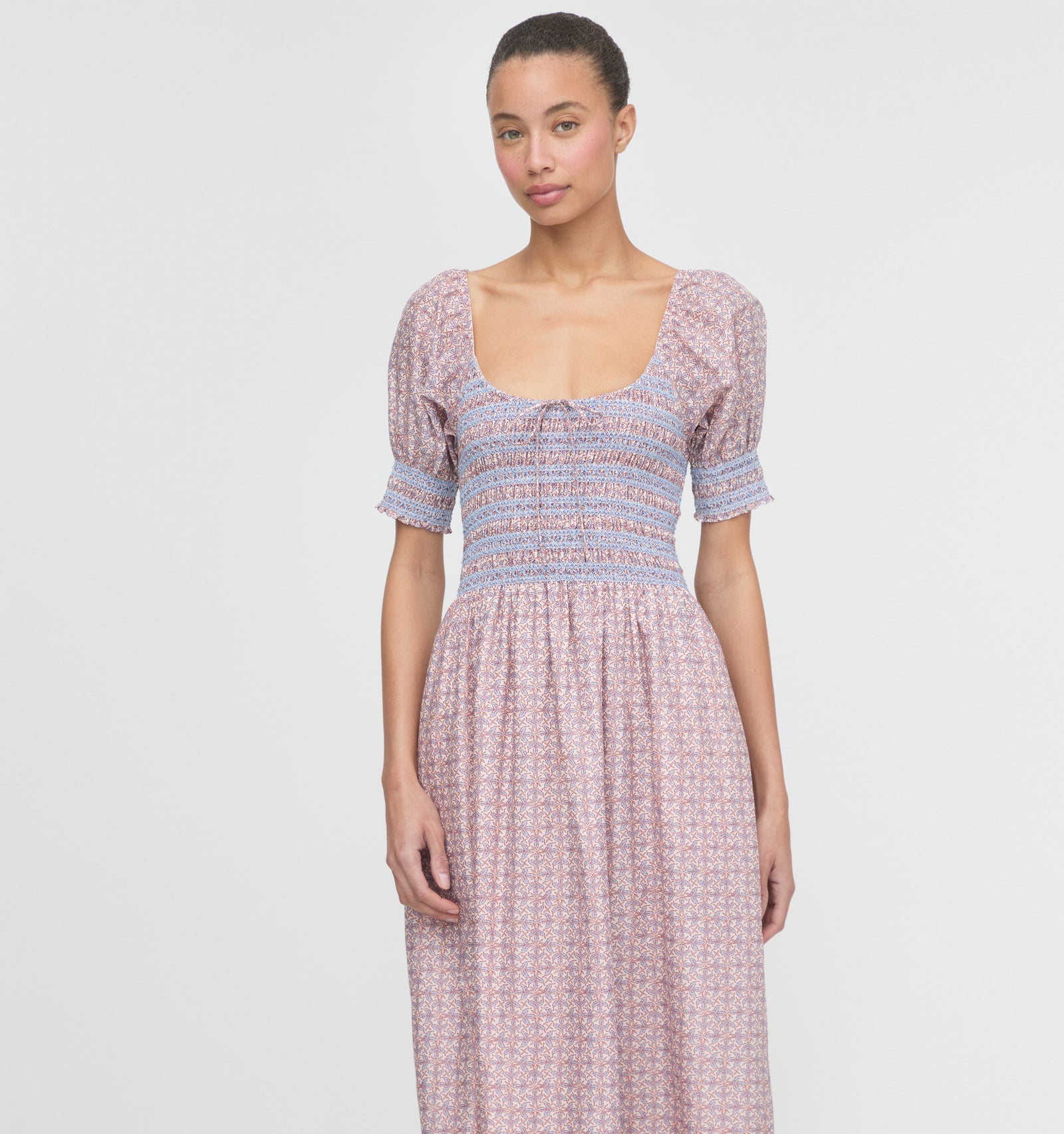 The Madeline Nap Dress - Pink Wentworth Leaf