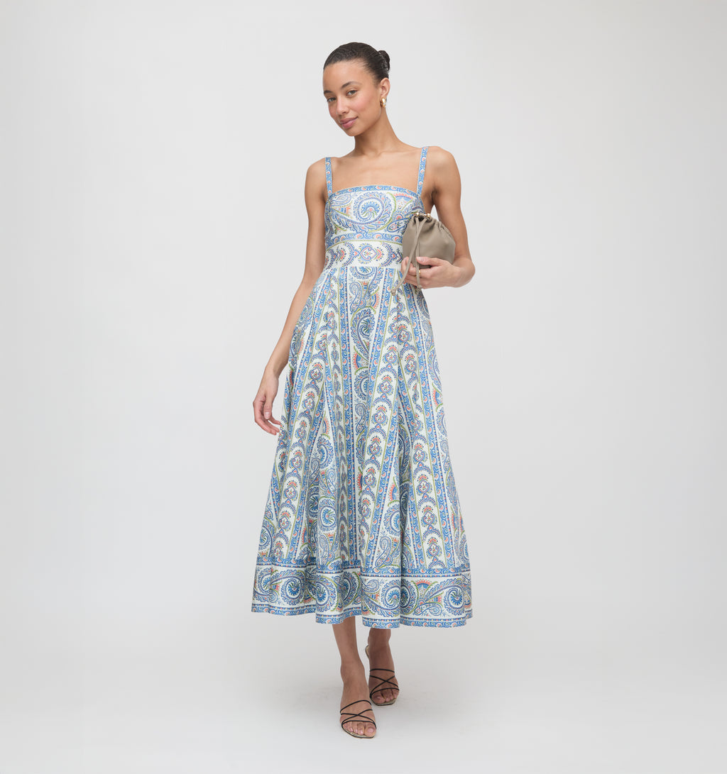The Margot Dress - Blue Corsica Paisley  Hill House Home
