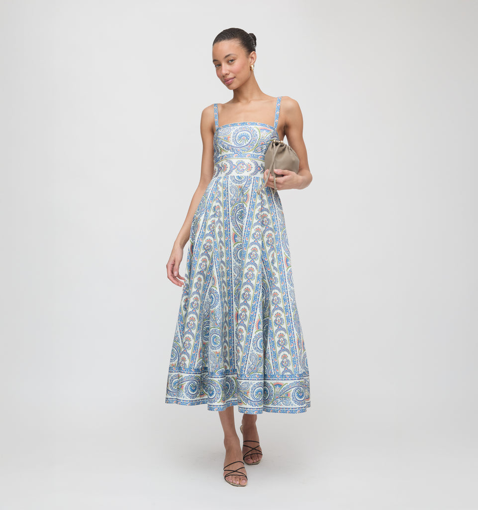 The Margot Dress - Blue Corsica Paisley – Hill House Home