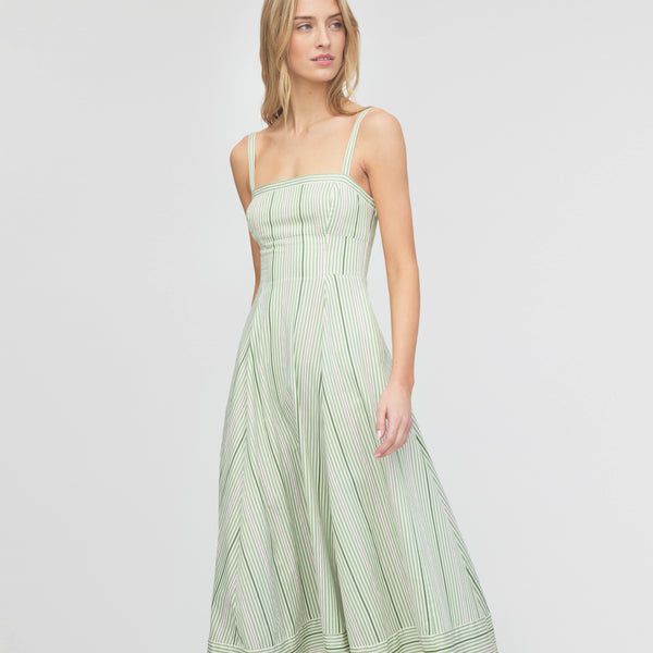 green strip dress Lewisa Maxi Dress Green Stripe Petite