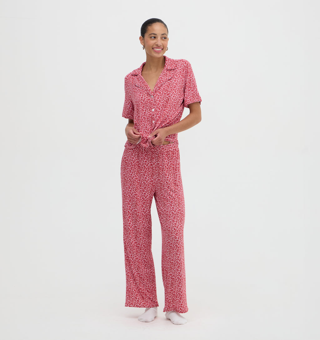 Hill House Home The Marina Pajama Set - Winter Sprigs