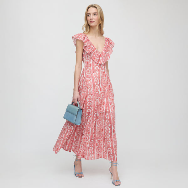 The Milani Dress - Coral Corsica Paisley – Hill House Home
