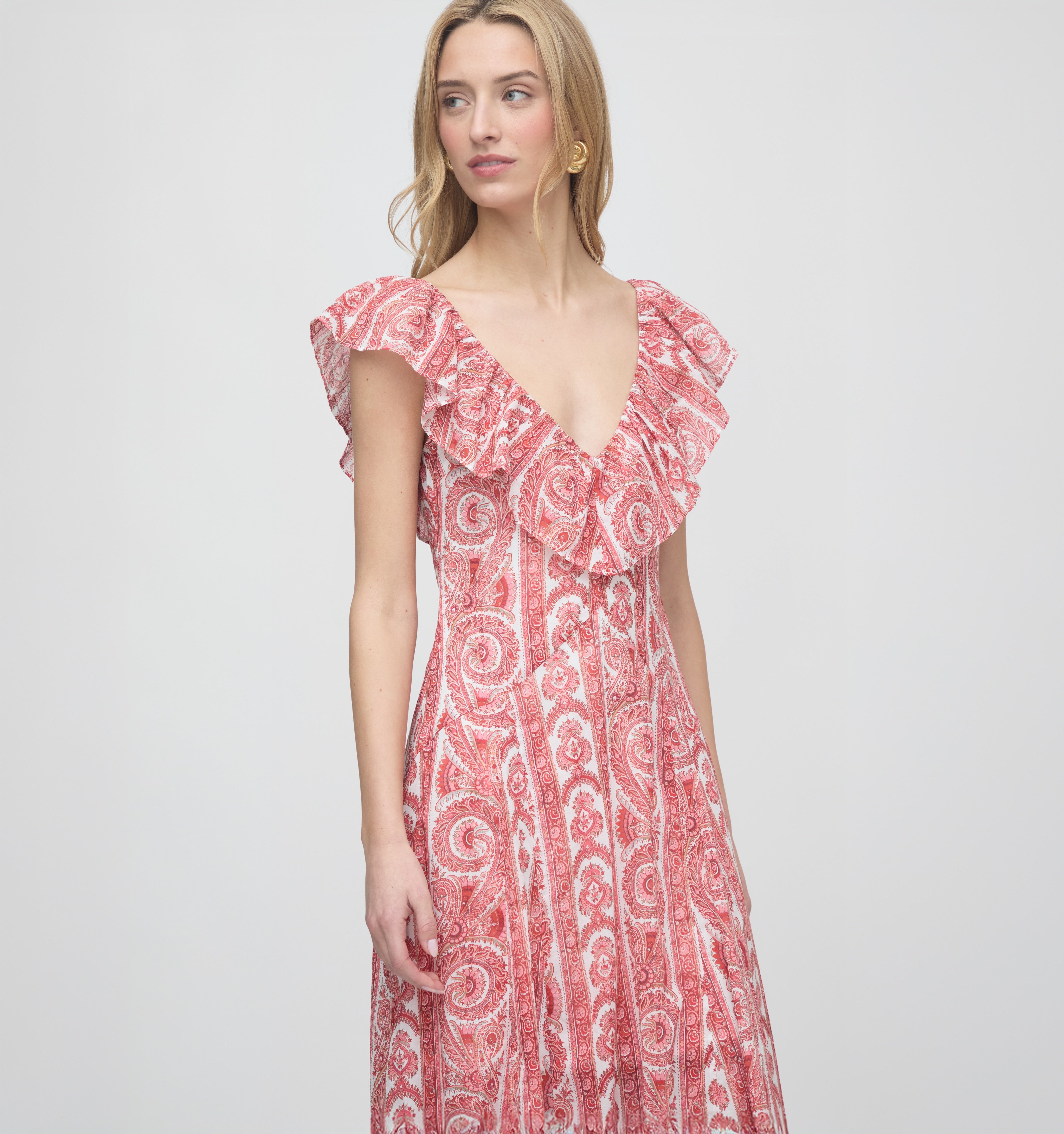 The Milani Dress - Coral Corsica Paisley – Hill House Home
