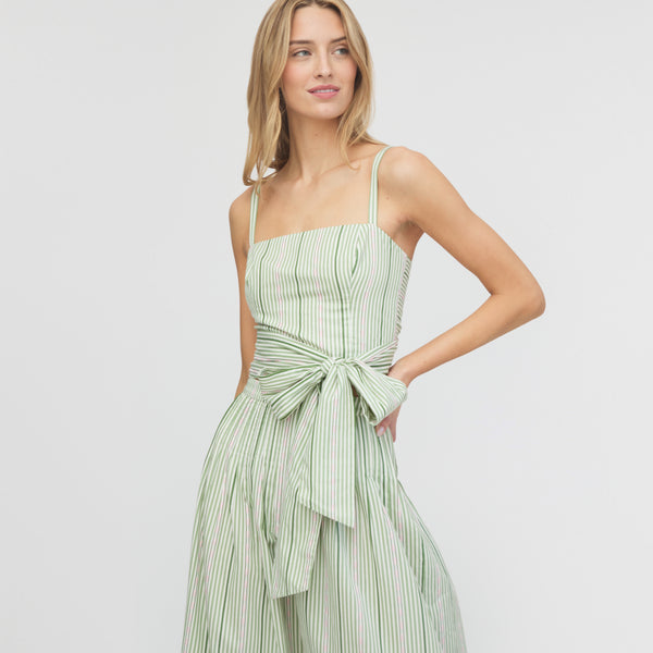 The Miranda Top - Green Jacquard Stripe – Hill House Home