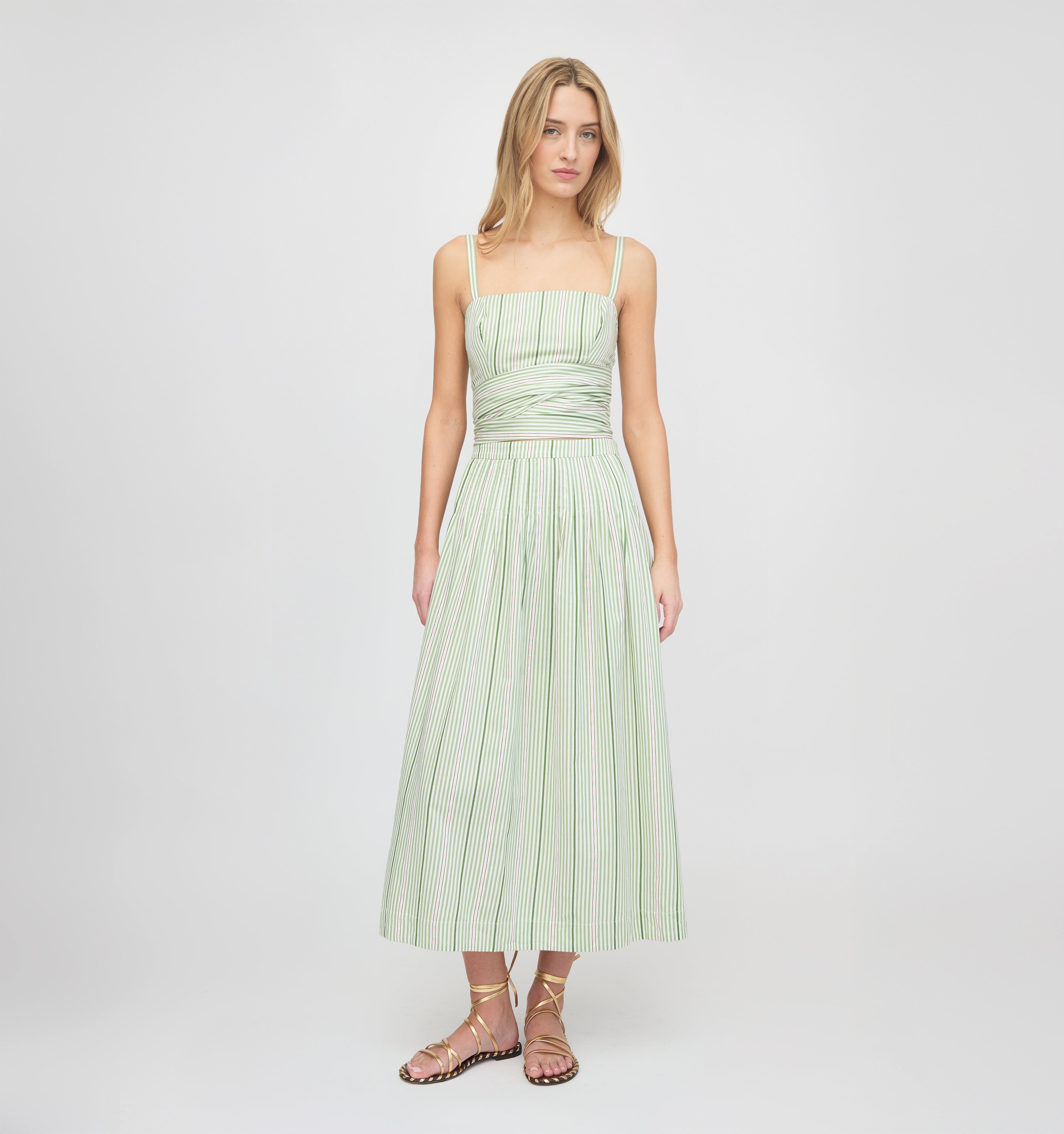 The Ame Skirt - Green Jacquard Stripe – Hill House Home