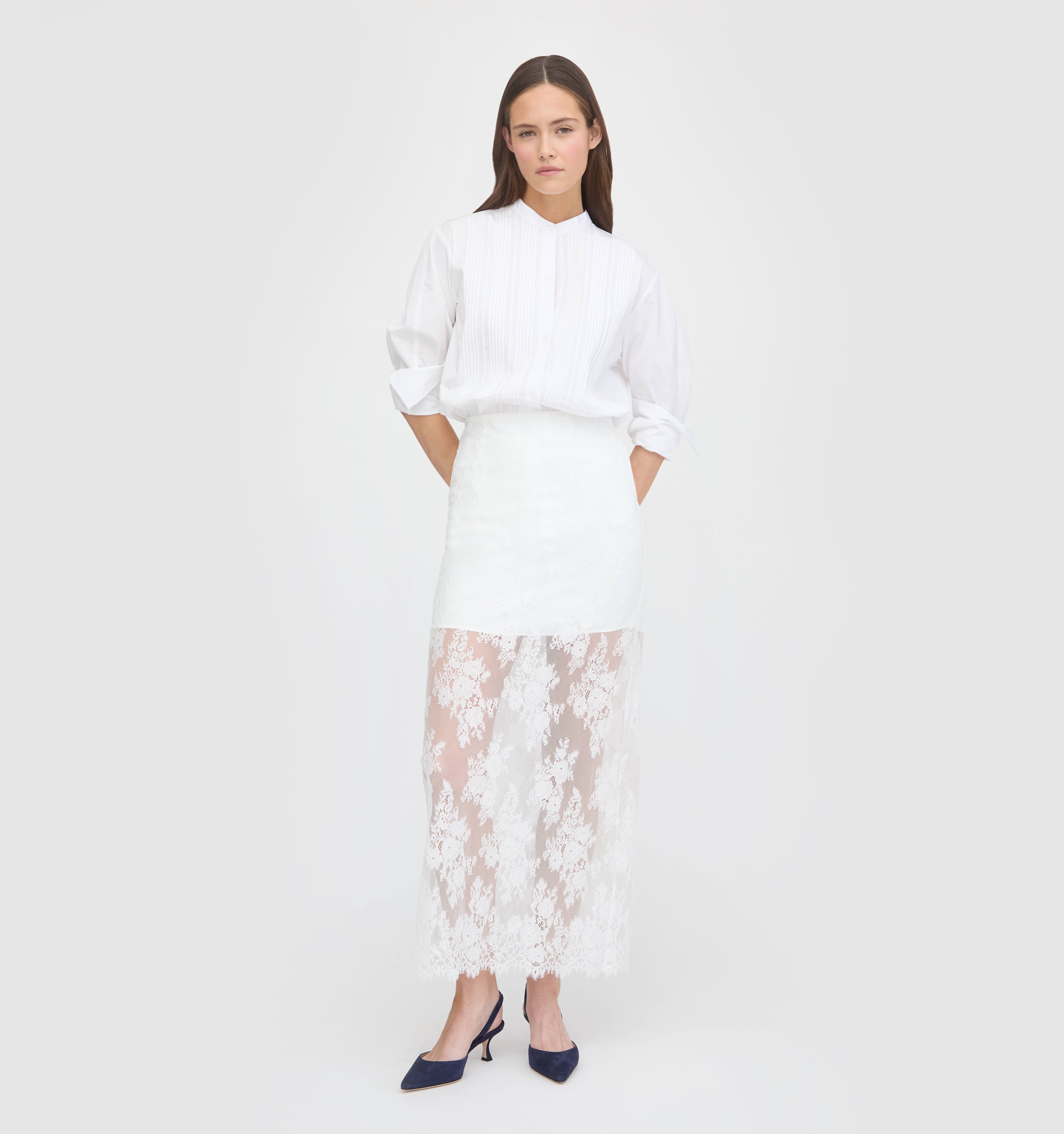 【Jours+】Lace Skirt Magnolia The Olympia Skirt - White Magnolia Lace – Hill House Home