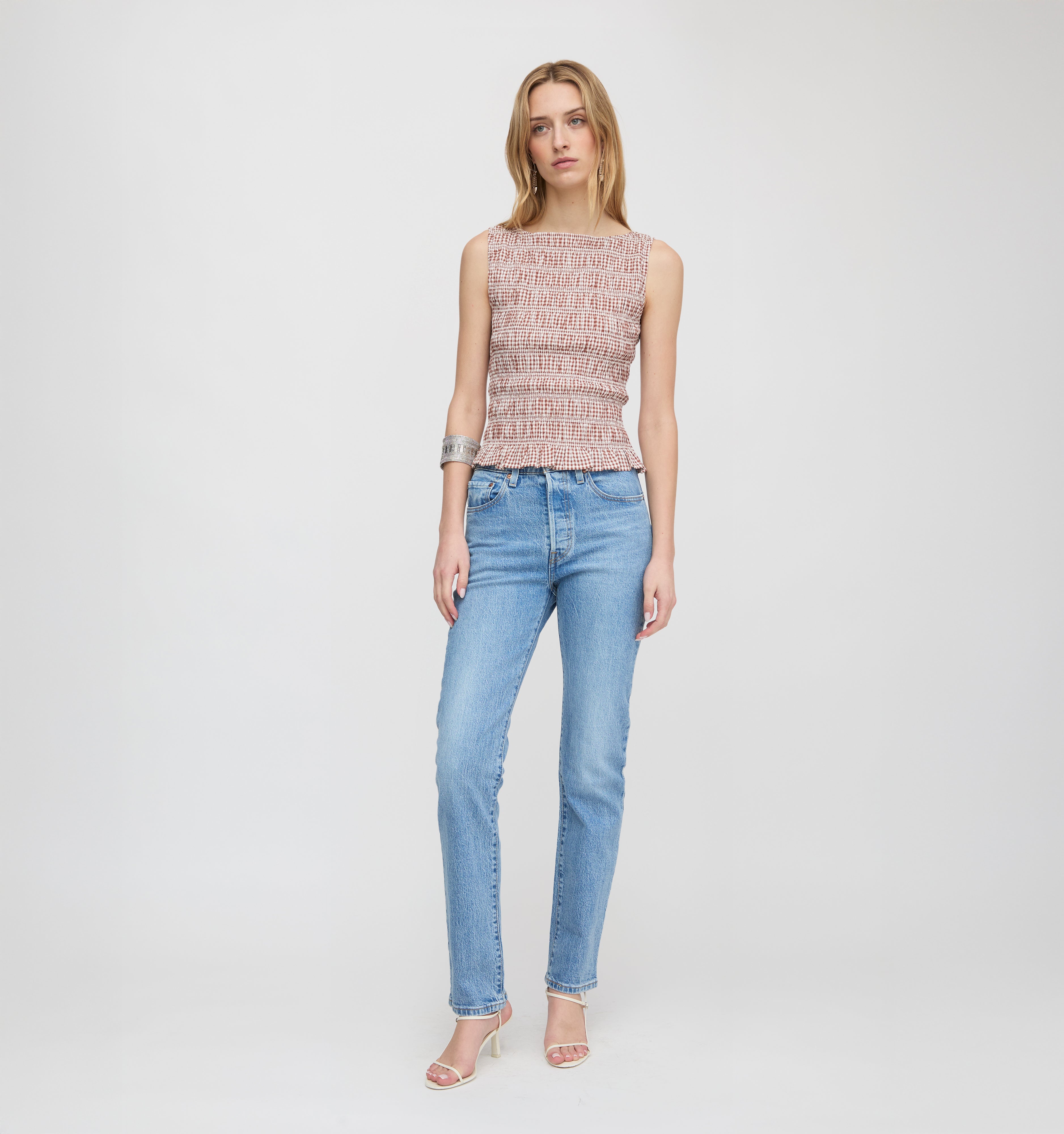 The Phoebe Nap Top - Cognac Gingham – Hill House Home